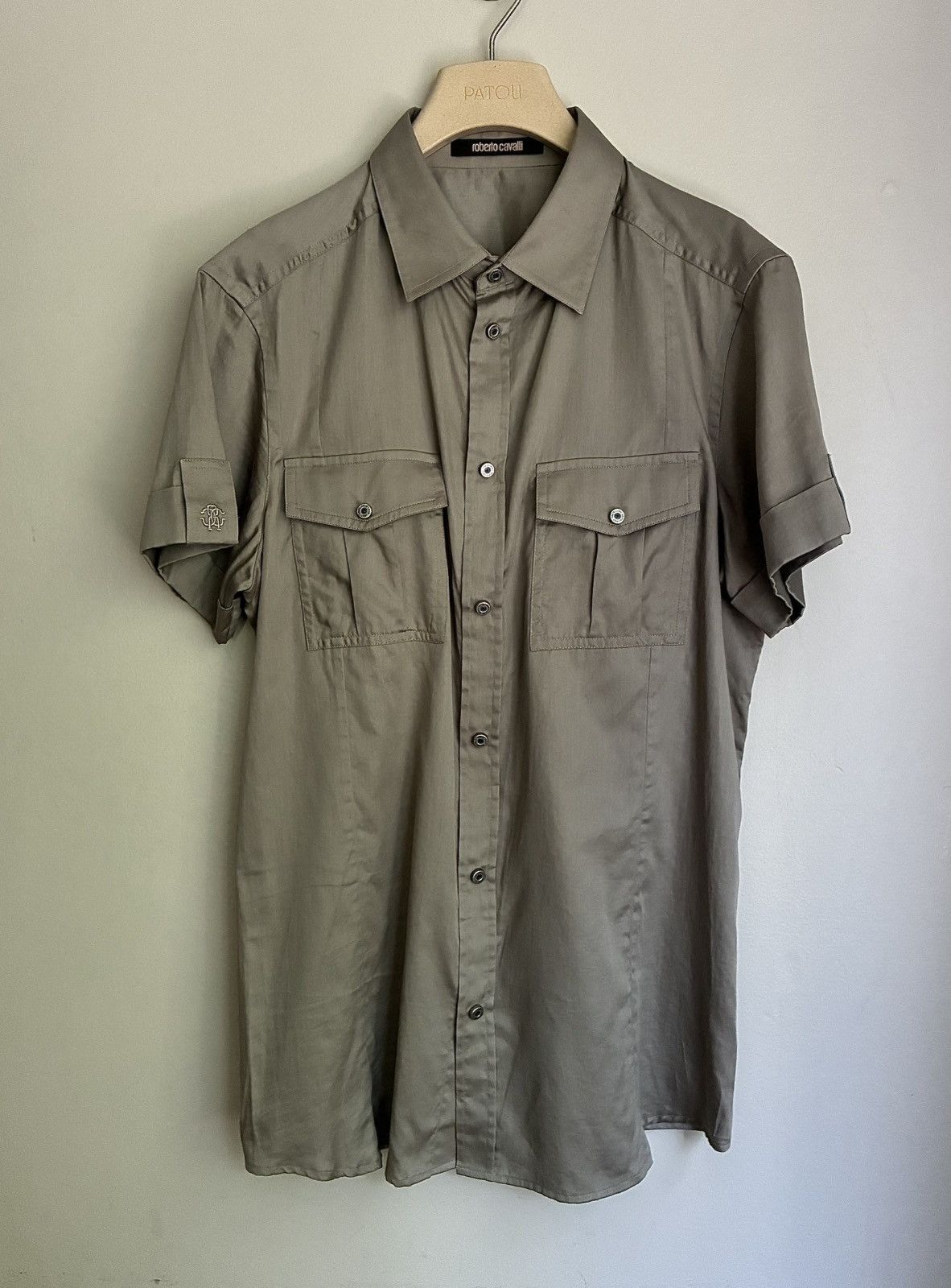 Roberto Cavalli Roberto Cavalli Silk Snap Button Military Shirt Size US M / EU 48-50 / 2 - 24 Thumbnail