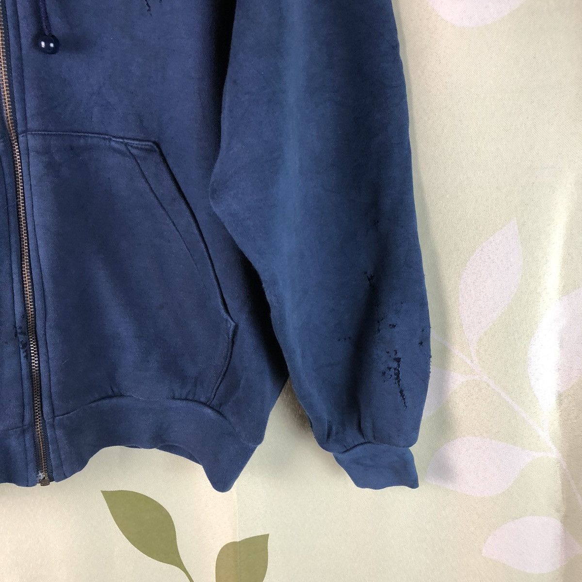 Japanese Brand × Vintage Elle Paris vintage distressed ripped Dark Blue Hoodie #7453 Size US M / EU 48-50 / 2 - 12 Thumbnail