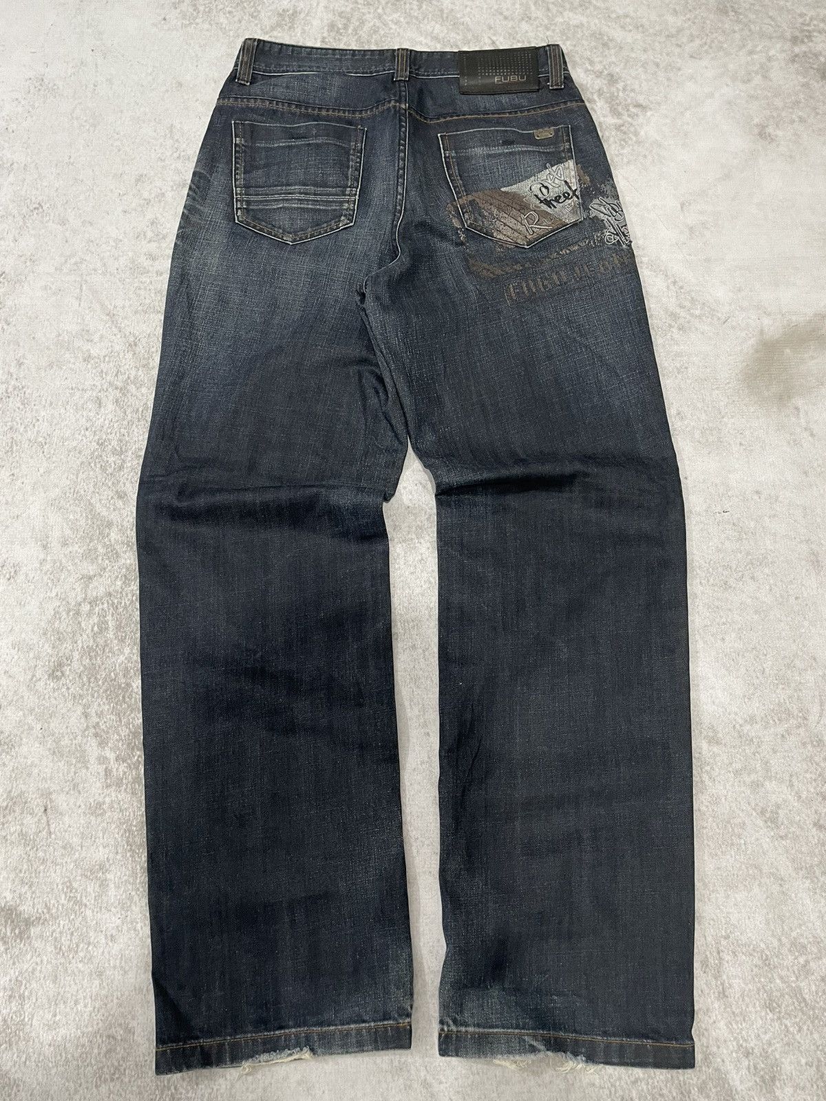 Le Grande Bleu (L.G.B.) 2000s Destroy Fubu poem jnco baggy denim y2k style Size US 30 / EU 46 - 8 Thumbnail