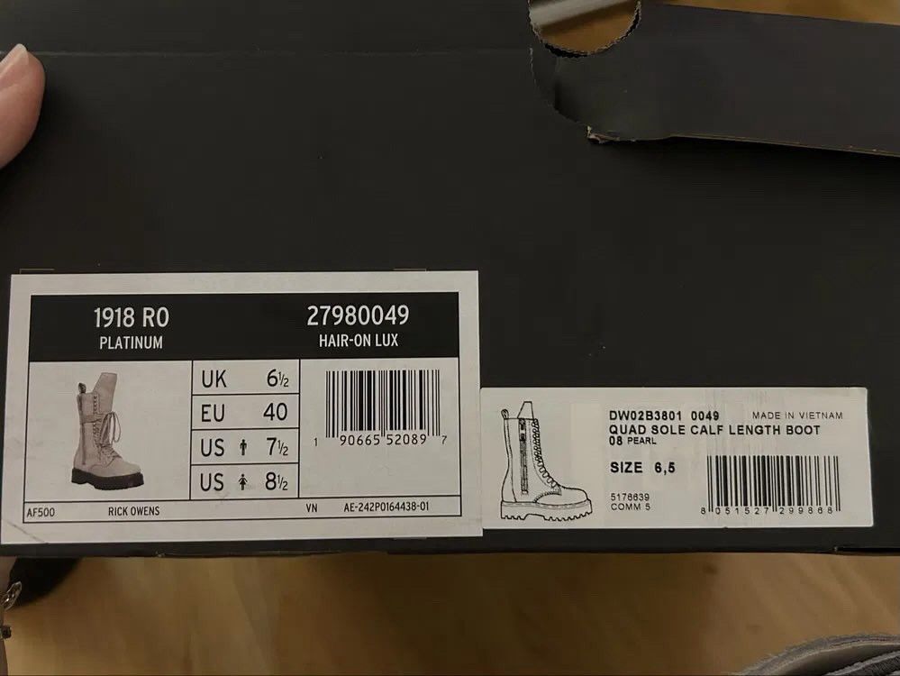 Dr. Martens × Rick Owens Rick Owens x Dr.Martens quad sole calf length boot Size US 7 / EU 40 - 8 Thumbnail