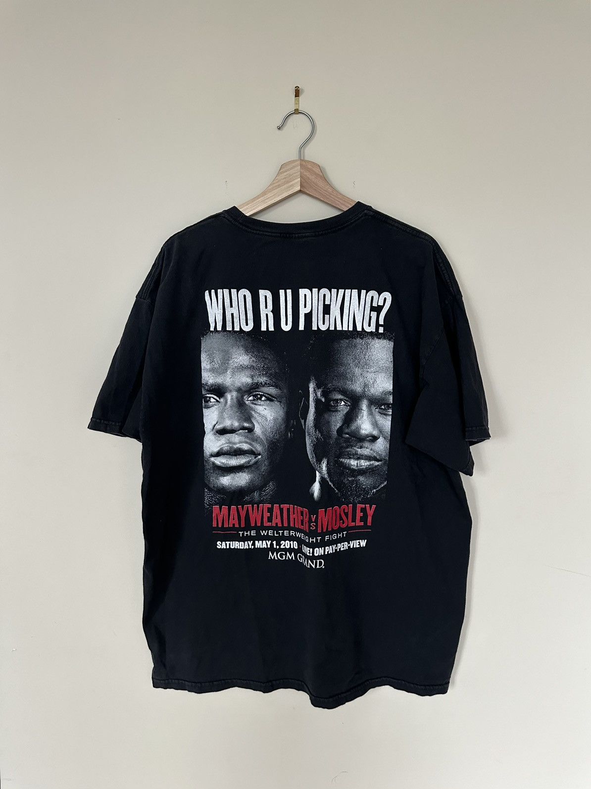 Vintage 2010 Mayweather Vs. Mosley MGM Grand Boxing T-Shirt Size US XL / EU 56 / 4 - 1 Thumbnail