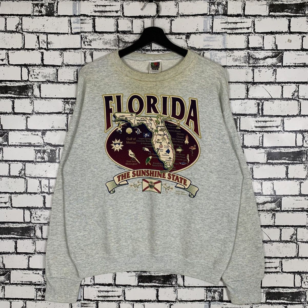Fruit Of The Loom × Vintage Vintage The Sunshine State Florida Sweatshirt Size US M / EU 48-50 / 2 - 1 Thumbnail