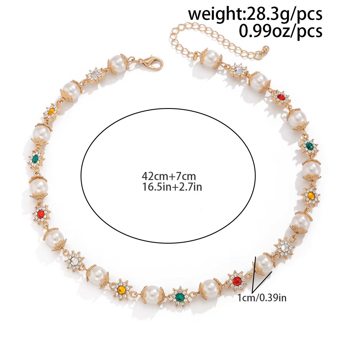 Jewelry Elegant Imitation Pearl Beads Chain Necklace Size ONE SIZE - 2 Thumbnail