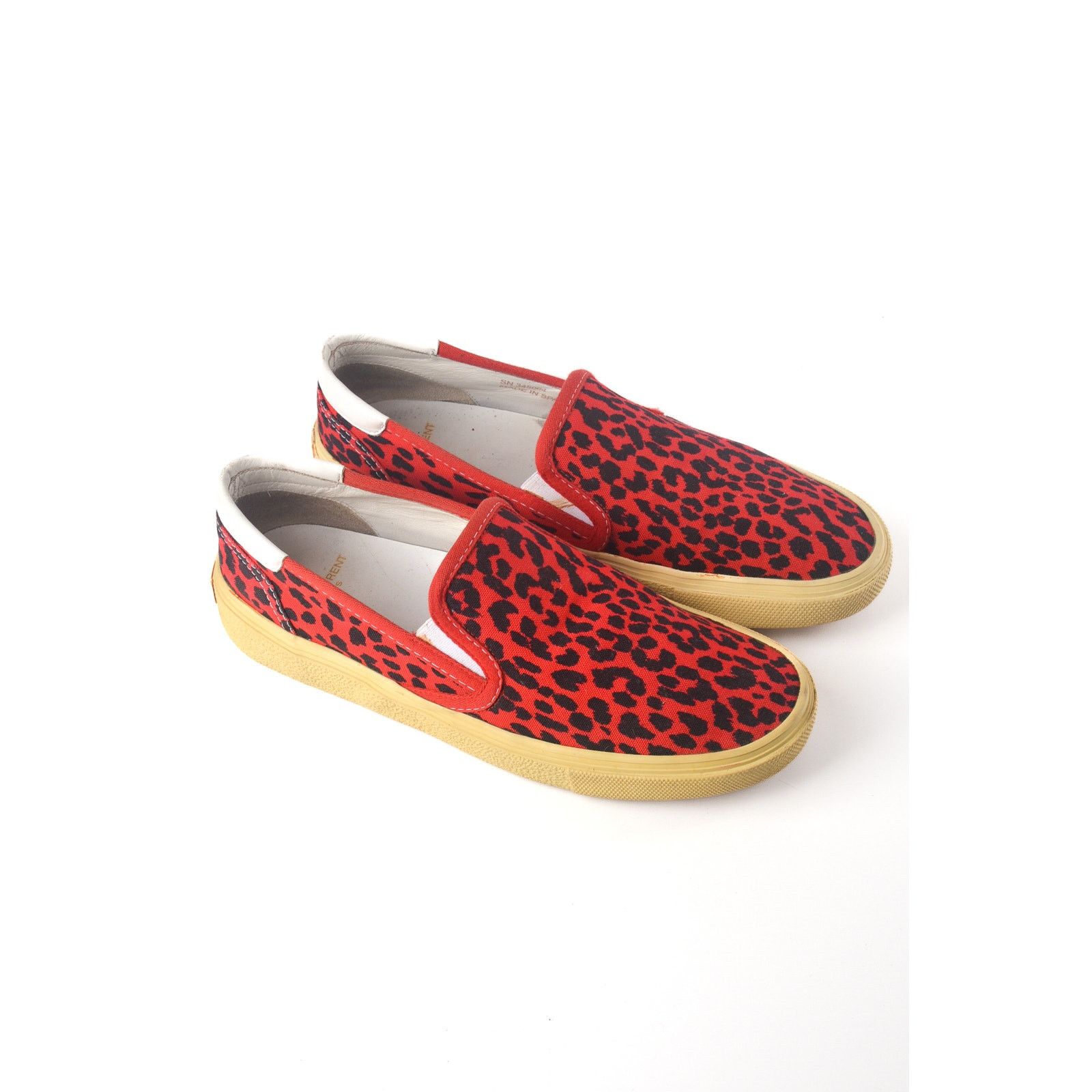 Saint Laurent red baby cat SL/01 slip-on (Hedi Slimane Era)