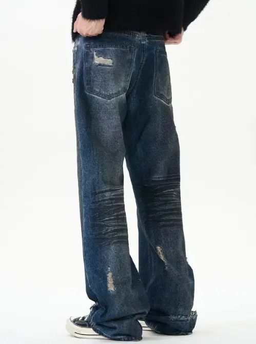 Japanese Brand High street retro distressed American dirty dyed jeans Size US 32 / EU 48 - 3 Thumbnail