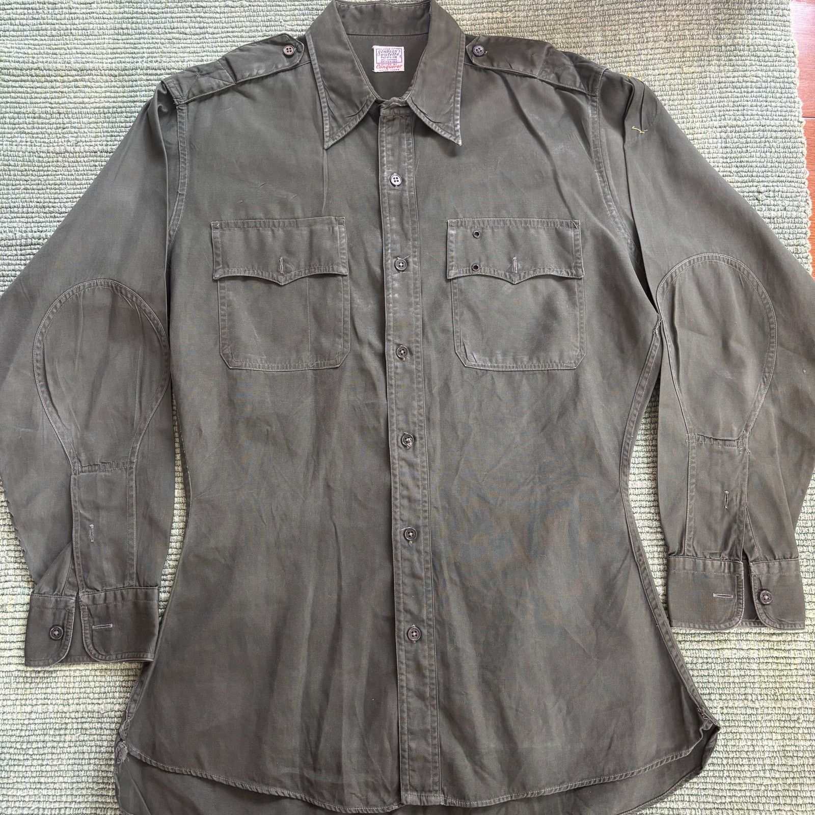 Vintage True Vintage 1950s Sanforized Waxed Cotton Poplin Shirt L Size US L / EU 52-54 / 3 - 1 Thumbnail