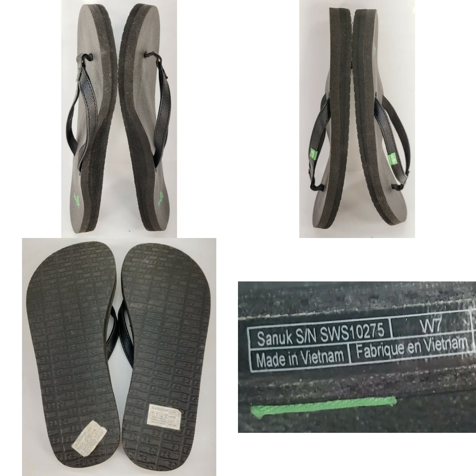 Sanuk Sanuk Yoga Joy Women's 7 Flip Flop Toe Post Sandals Black Deep Teal SWS10275 Size US 7 / IT 37 - 8 Thumbnail