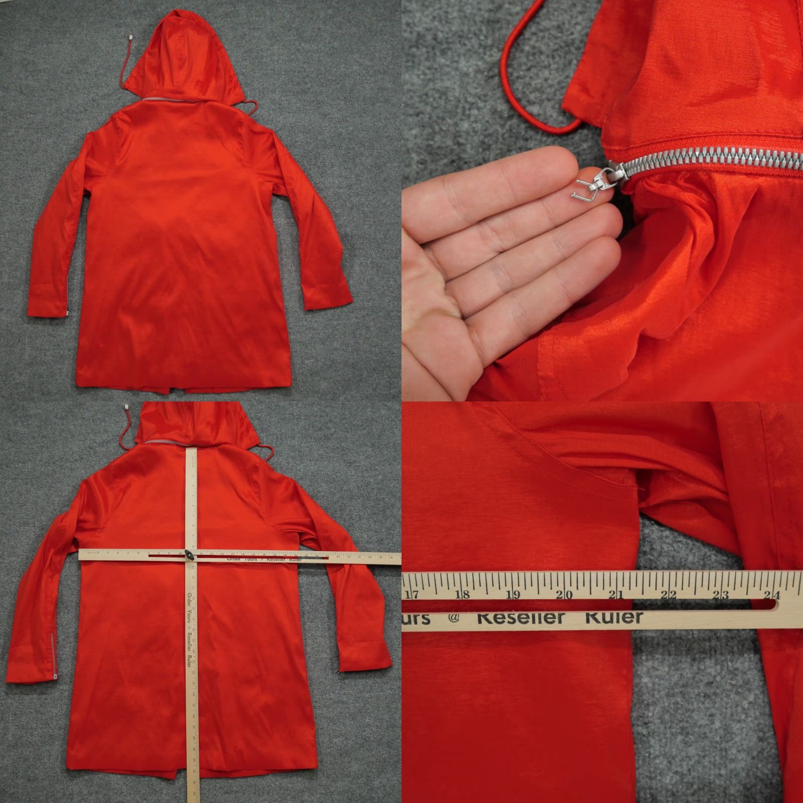 Rains Mycra Pac Jacket Womens 0 Small Orange Rain Coat Hooded Long Size XS / US 0-2 / IT 36-38 - 9 Thumbnail
