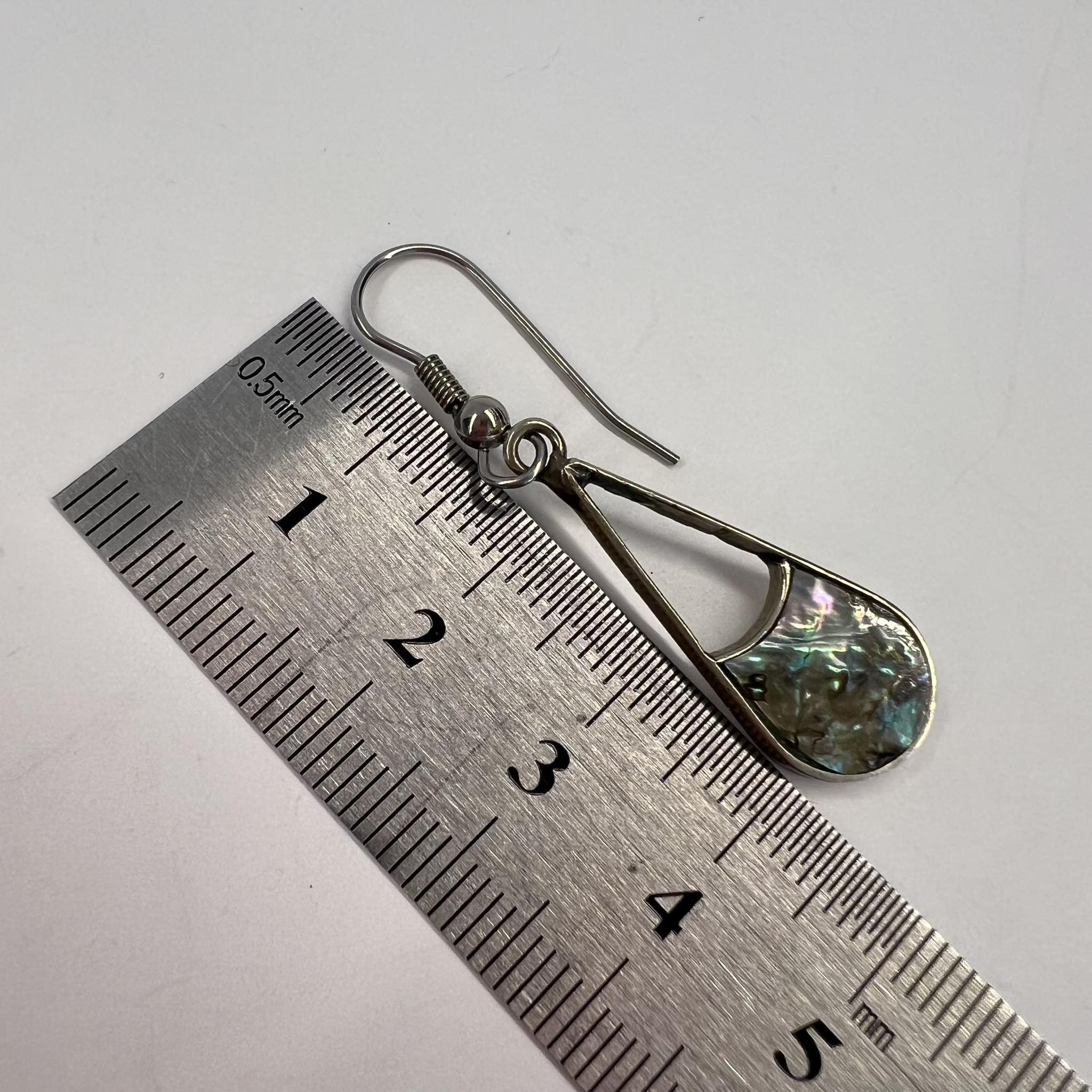 Vintage Vintage Sterling Silver 925 Earrings Shell Nacre Mexico 3gr Size ONE SIZE - 3 Thumbnail