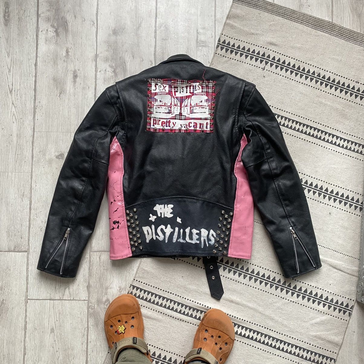 Genuine Leather Vintage 80s Heavy Punk Real Leather biker Jacket Sex Pistols Size S / US 4 / IT 40 - 10 Thumbnail