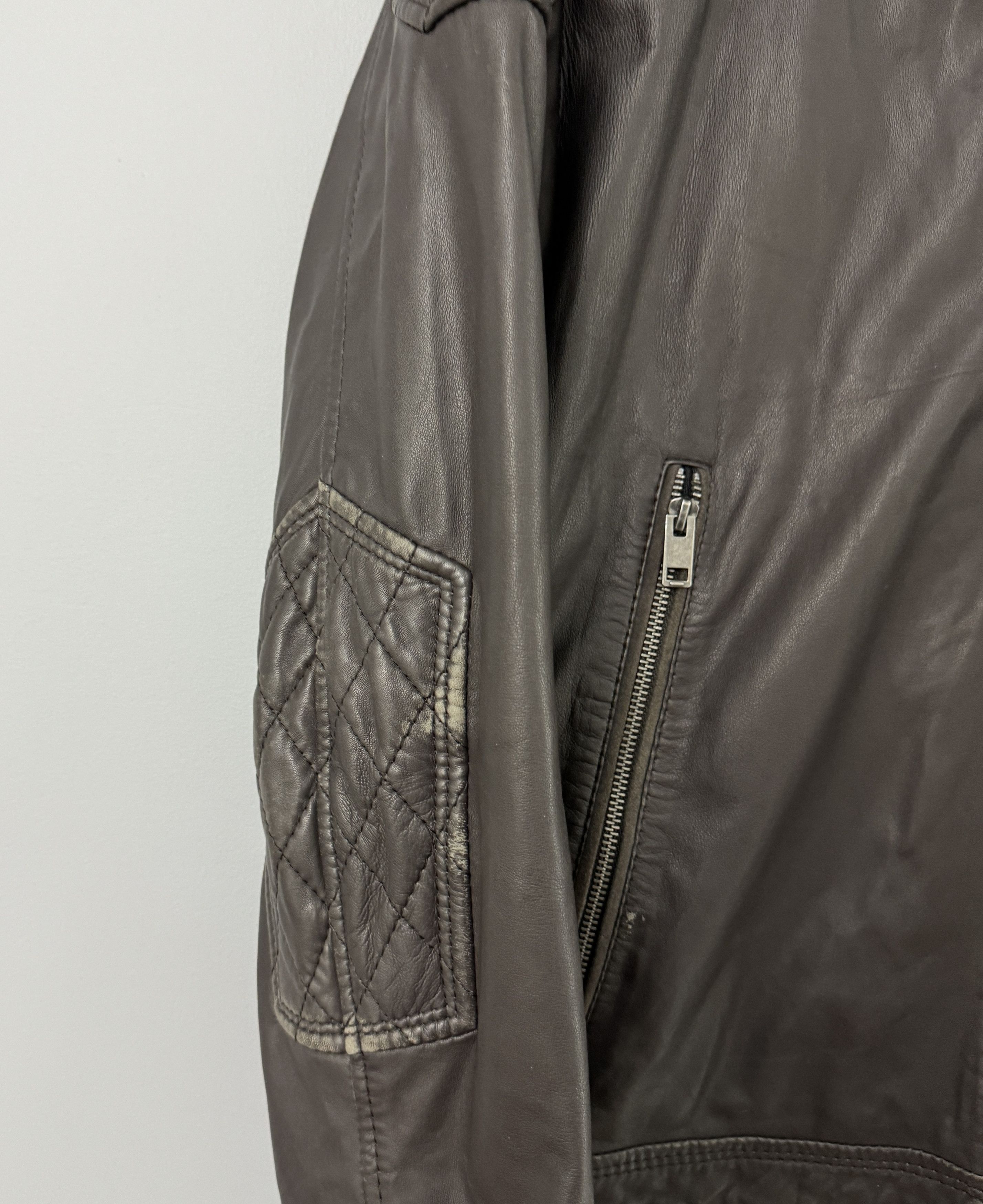 Diesel Men's Diesel Sheepskin Leather Jacket Biker Brown Size XL Size US XL / EU 56 / 4 - 3 Thumbnail