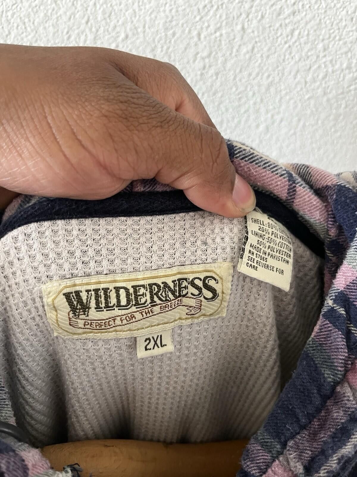 The Unbranded Brand VTG Wilderness Plaid Lined Hoodie 2XL Navy Thermal Waffle Size US XL / EU 56 / 4 - 3 Thumbnail
