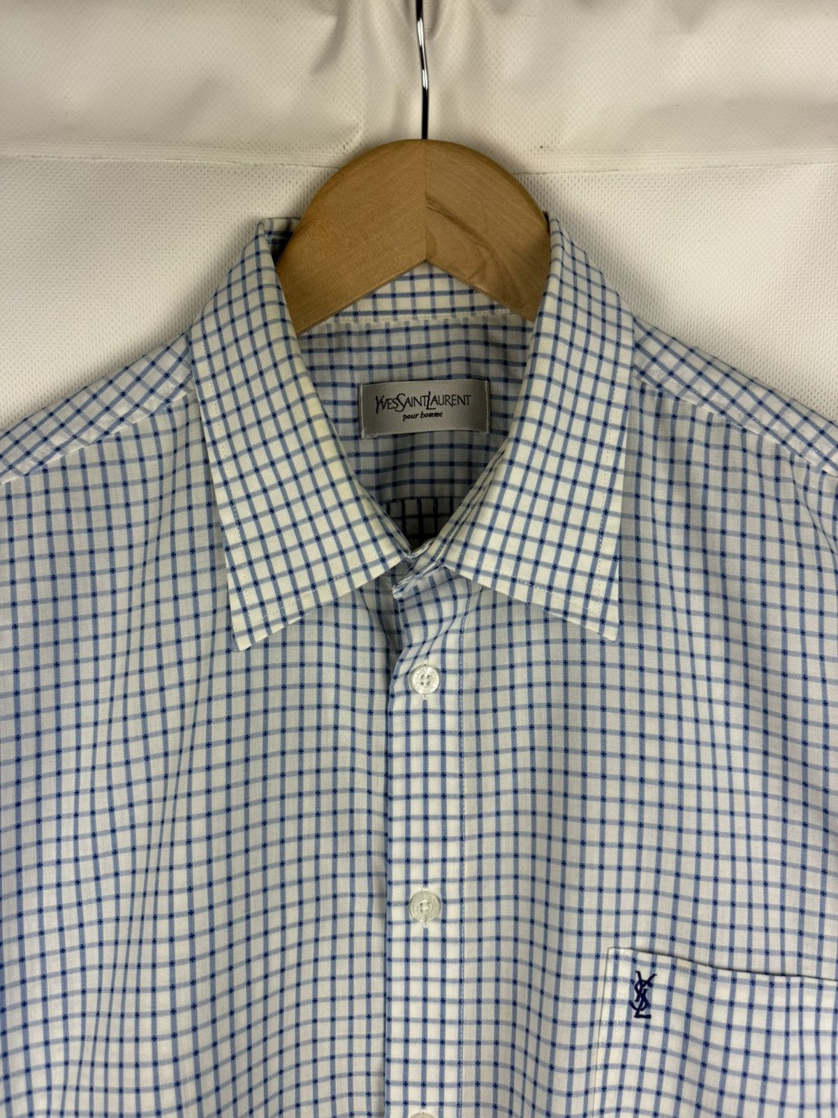 Yves Saint Laurent Vintage YSL Yves Saint Laurent S/S Plaid Button Up Shirt Size US XL / EU 56 / 4 - 6 Thumbnail