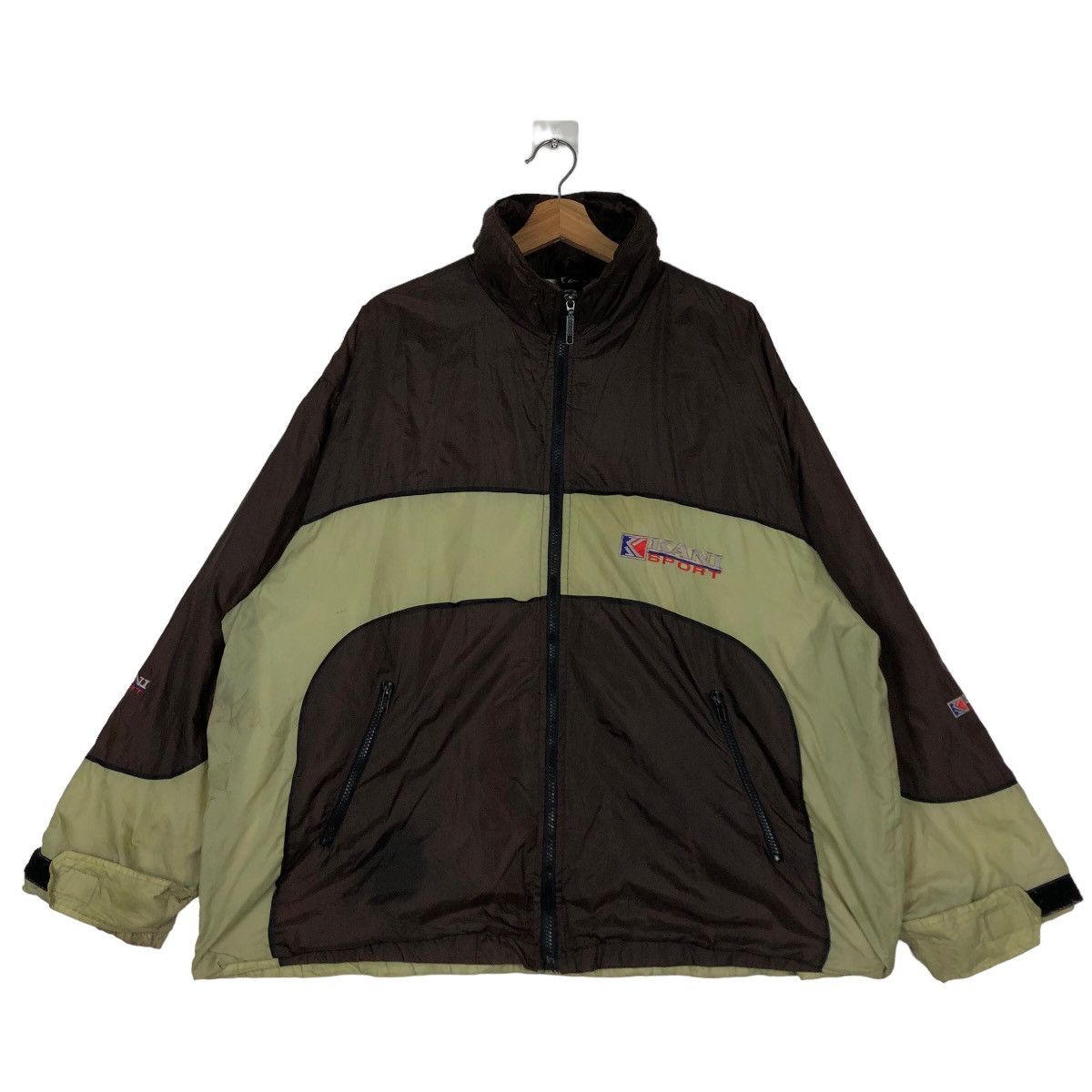 🔥Vtg Nylon Bomber Jacket Karl Kani Spell Out Big Logo