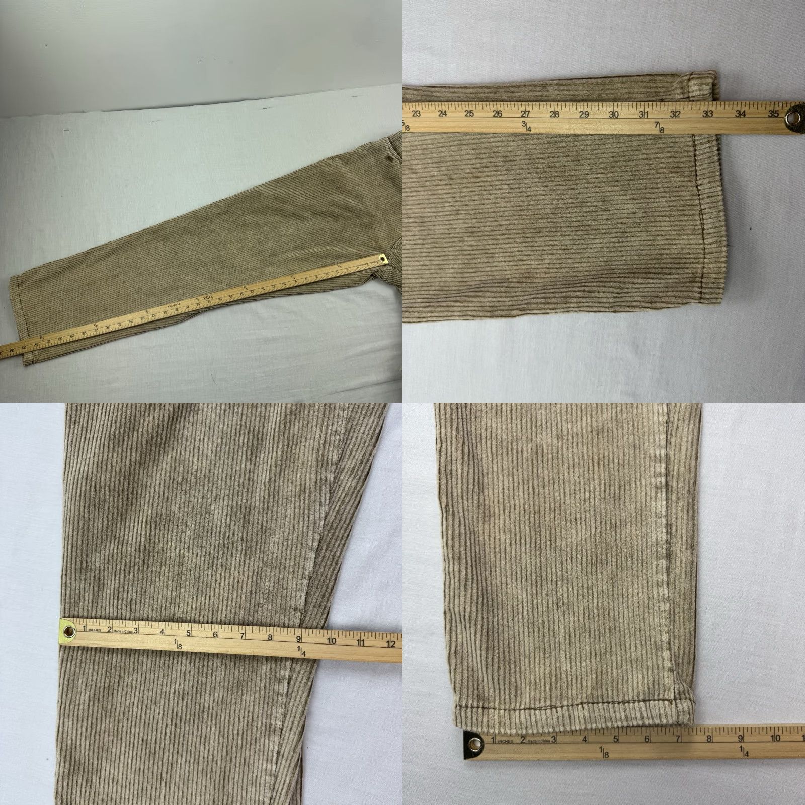 VINTAGE Trilogy Pants Corduroy Men 34 Beige 90s Grunge Hipster Chino Inseam 34 Mens