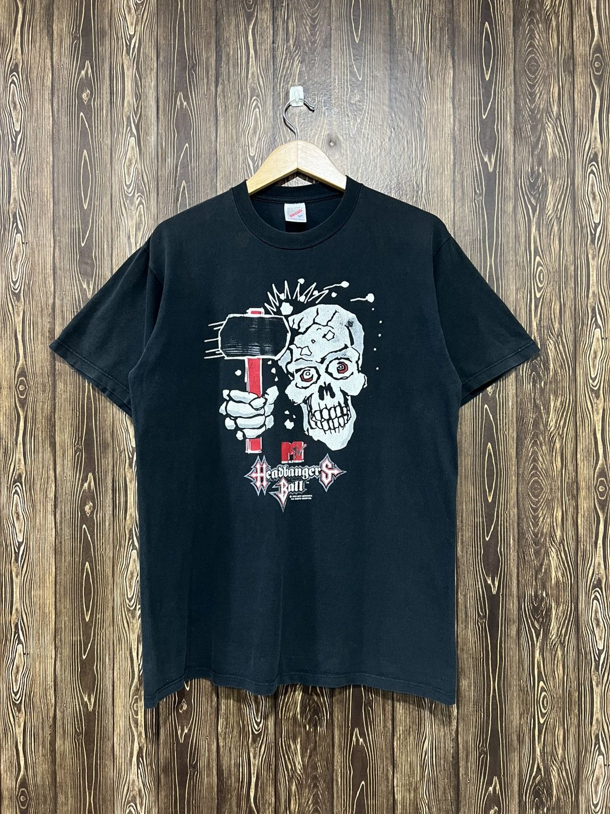 Mtv Vintage 90s MTV Headbangers Ball Promo Tshirt Size US L / EU 52-54 / 3 - 1 Thumbnail