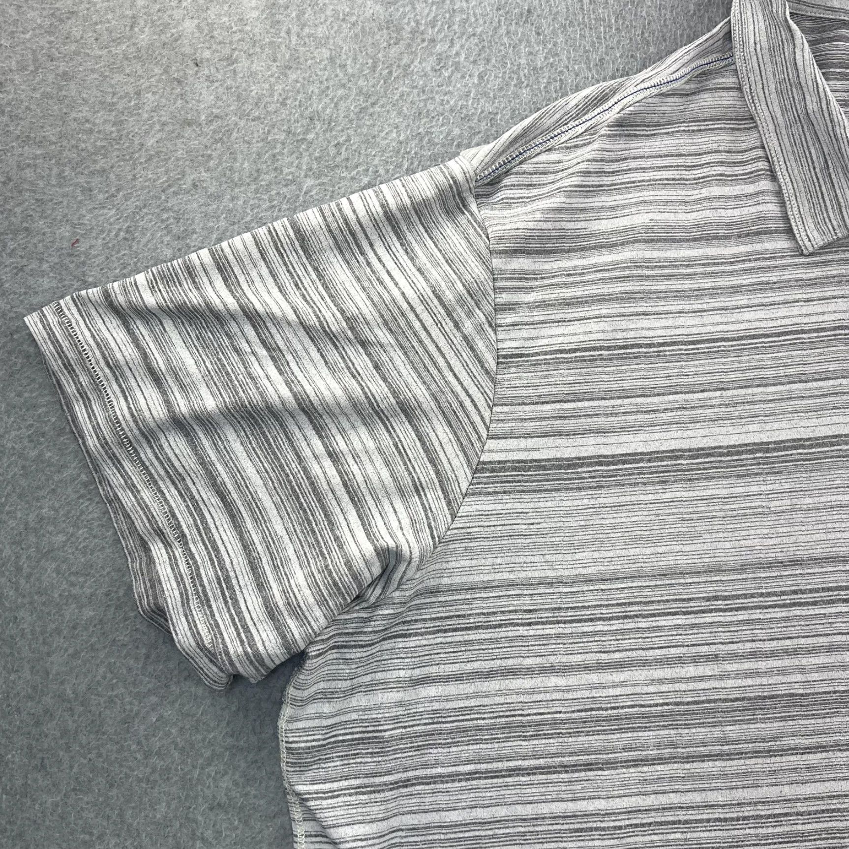 Tommy Bahama Tommy Bahama Polo Shirt Mens 4XLB Gray Island Zone Stripe Performance Casual Shirt Shirts Mens 4XLB Gray Island Zone Stripe Polo Size US XXL / EU 58 / 5 - 6 Thumbnail
