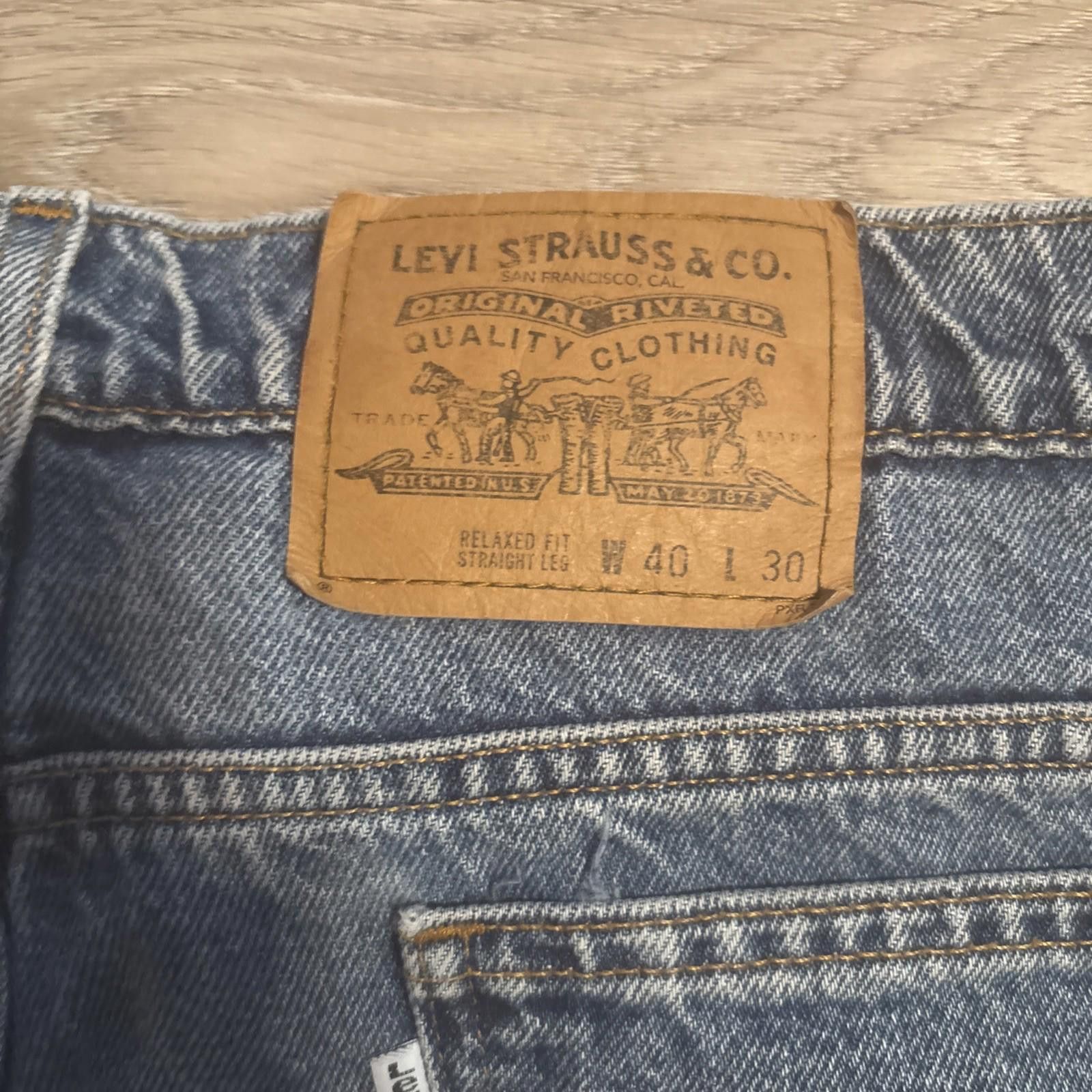 Levi's Vintage 40x30 Blank White Tab Levi Strauss 541 Fit Tan Jeans Size US 40 / EU 56 - 5 Thumbnail