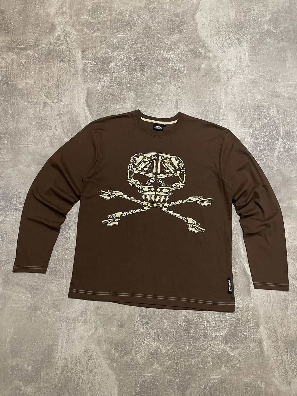 Billabong × No Fear × Quiksilver Vintage No Fear Skull ☠️ Long Sleeve Size US XL / EU 56 / 4 - 1 Thumbnail