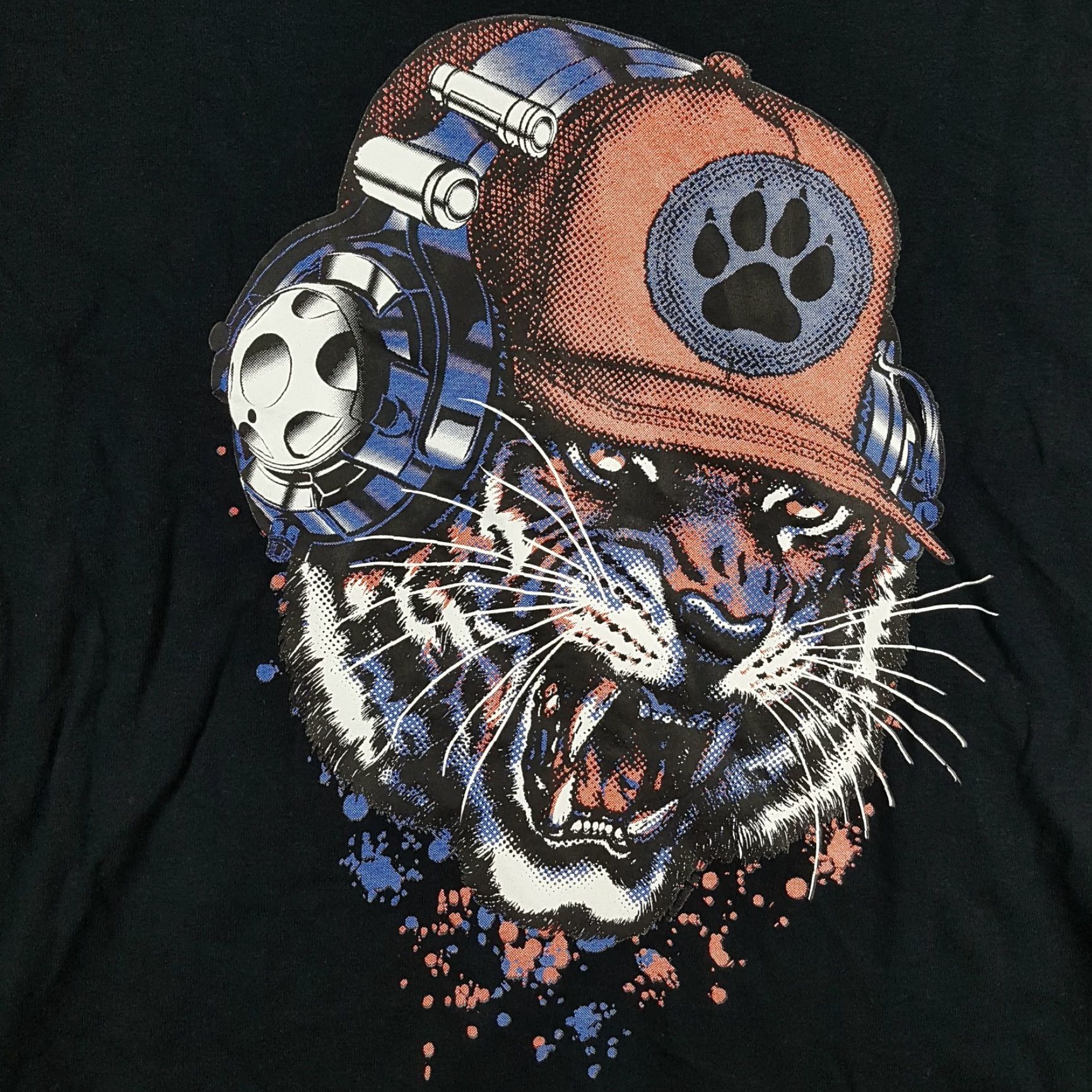 Gildan Vintage Gildan Men's T-Shirt XL Black Retro 90s Y2K Music Art Tiger Skull Logo Size US XL / EU 56 / 4 - 2 Thumbnail