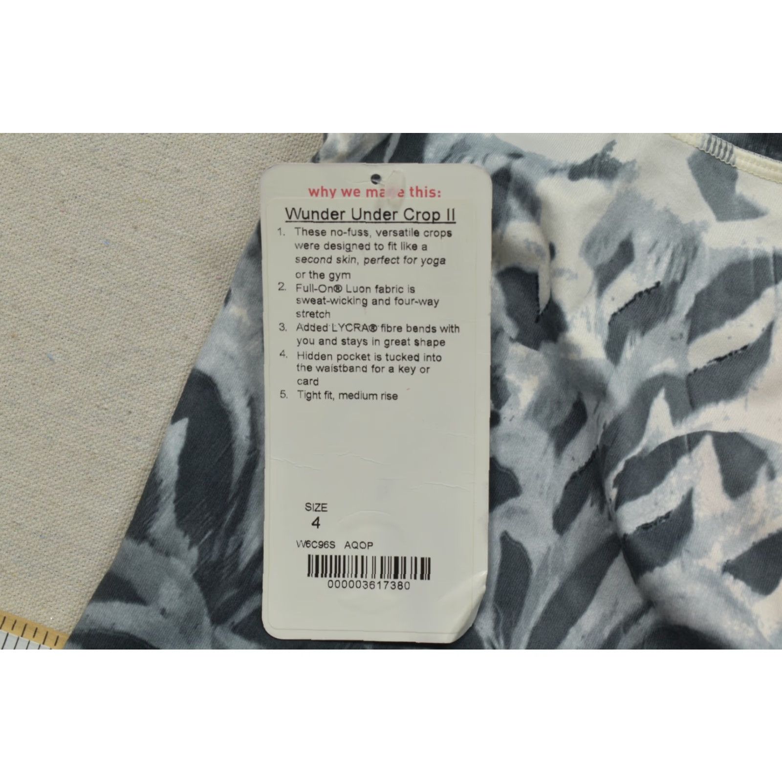 Lululemon Lululemon Wunder Under Crop II Leggings Size 4 Black White Full-On Luon Womens Crop Pants Skinny 26 in Inseam Size 27" / US 4 / IT 40 - 6 Thumbnail