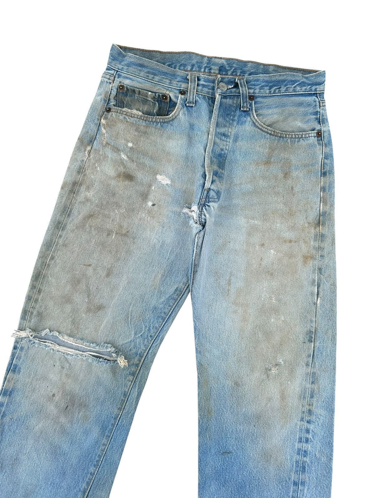 Kapital 80's THRASHED Levis 6 Selvedge Distressed Dirty Denim Jeans Size US 30 / EU 46 - 3 Thumbnail