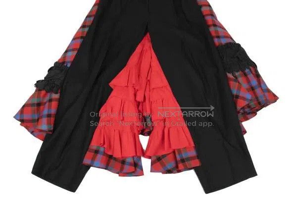 Comme des Garcons Comme des Garcons size S Black vintage tartan Baroque styl Size 23" - 6 Thumbnail