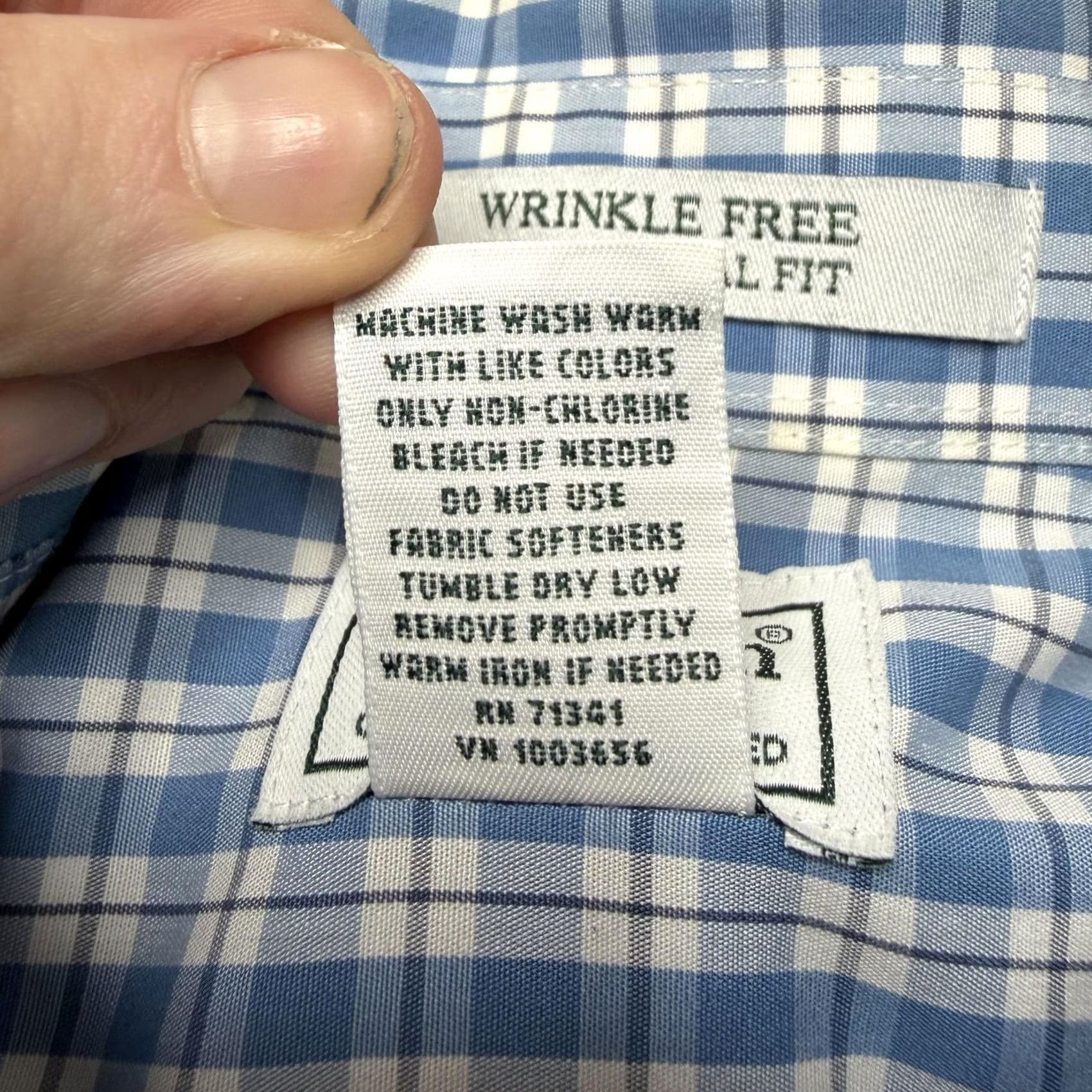 Vintage L.L. Bean Shirt Mens M Blue Check Long Sleeve Button-Up Wrinkle Free Casual Size US M / EU 48-50 / 2 - 3 Thumbnail