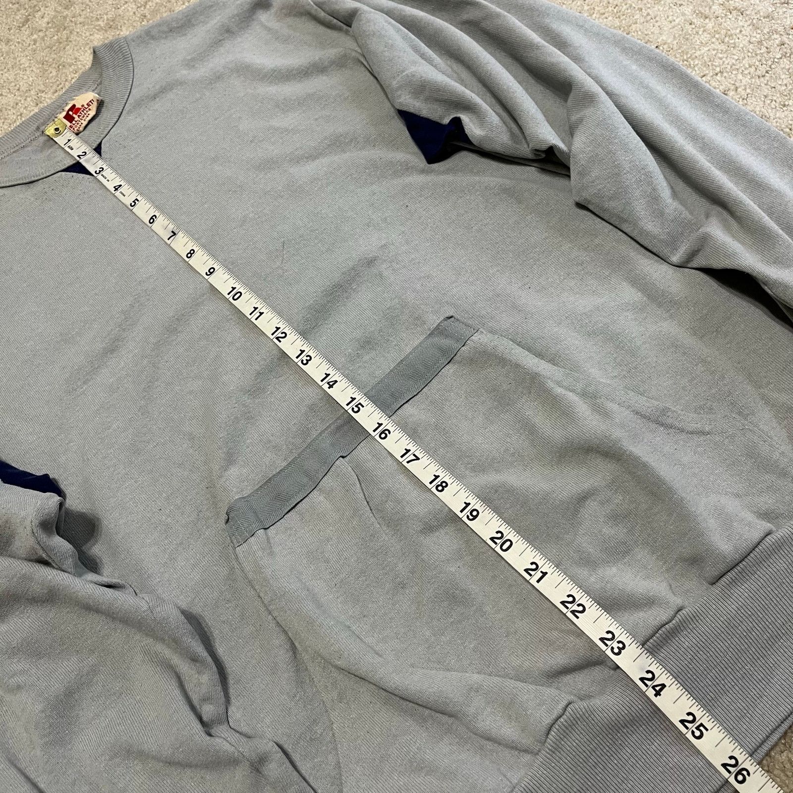 Russell Athletic Vintage 80s Russell Athletic USA Gray Navy Accent Crewneck Size US L / EU 52-54 / 3 - 5 Thumbnail
