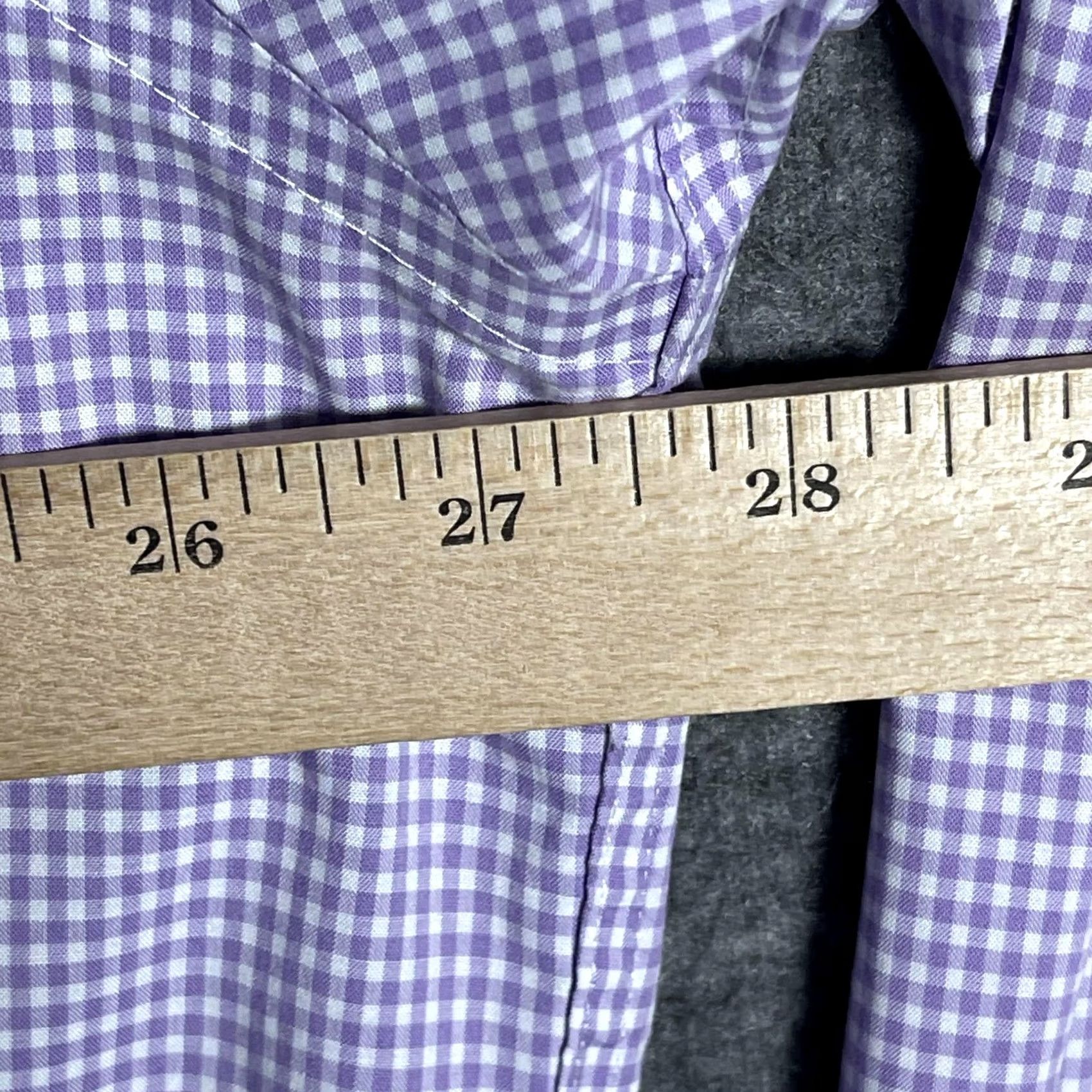 Tommy Hilfiger Tommy Hilfiger Shirt Mens 2XL Purple Gingham Dress Button-Down Wrinkle Free Size 48R - 5 Thumbnail