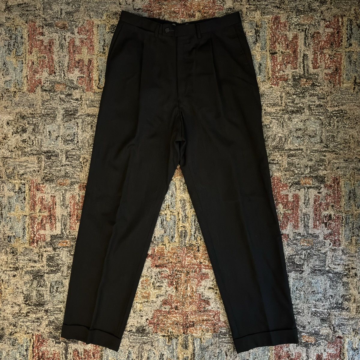 image of Gucci Vintage Slack Trousers Charcoal Grey Wool Pants Italy, Men's (Size 31)