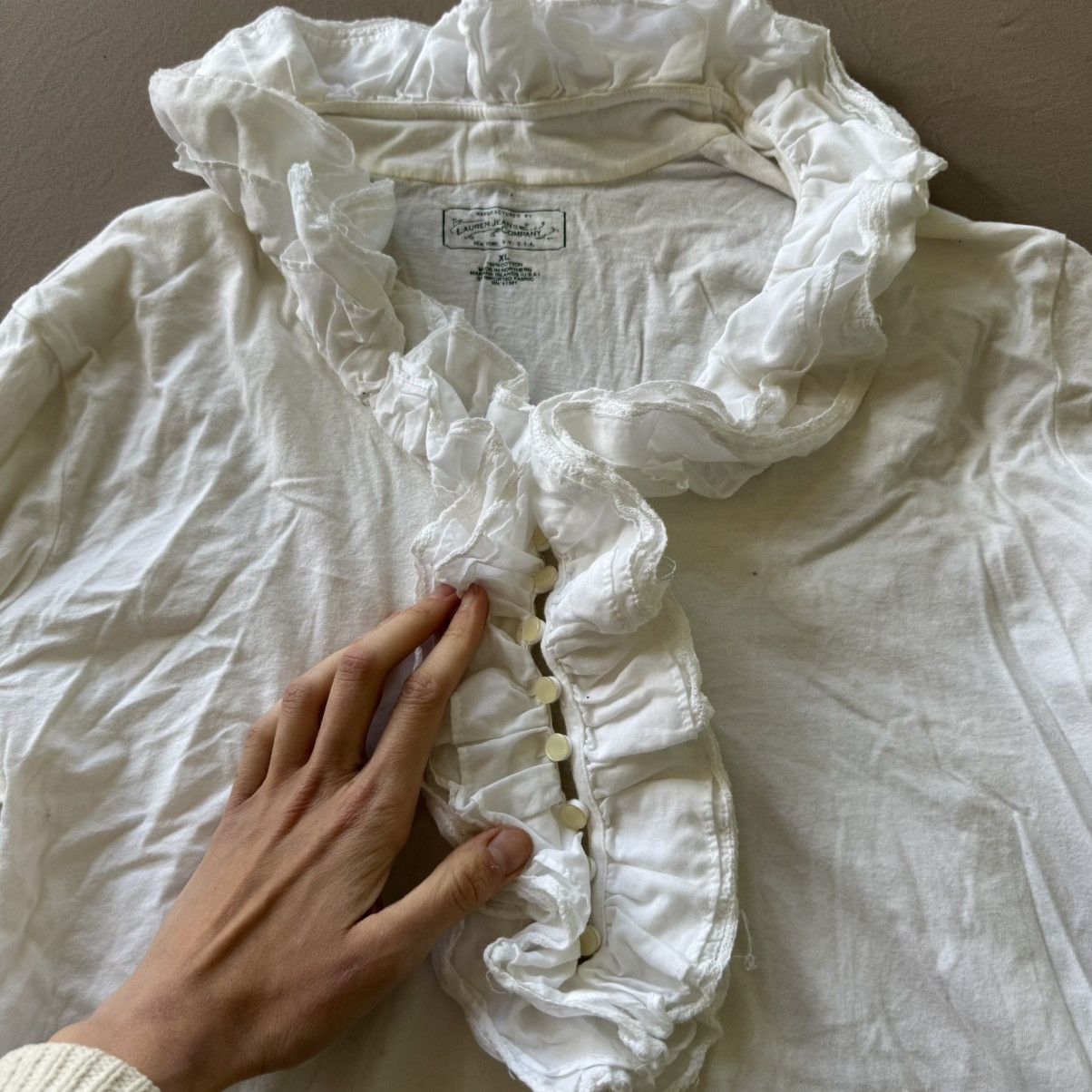 Ralph Lauren Vintage Ralph Lauren Ruffle Neck Top Size XL / US 12-14 / IT 48-50 - 3 Thumbnail