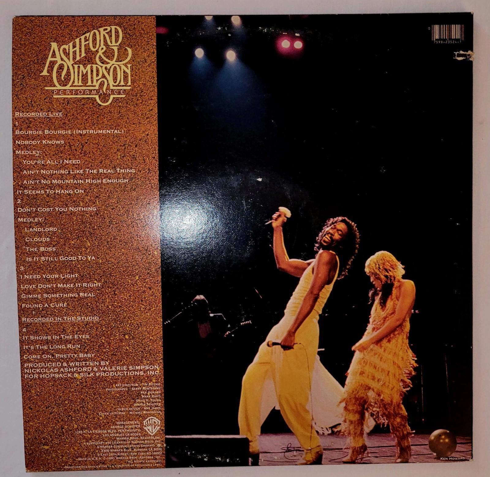 Designer ASHFORD & SIMPSON “ PERFORMANCE “2xLP, Vinyl VG+ Size ONE SIZE - 4 Thumbnail