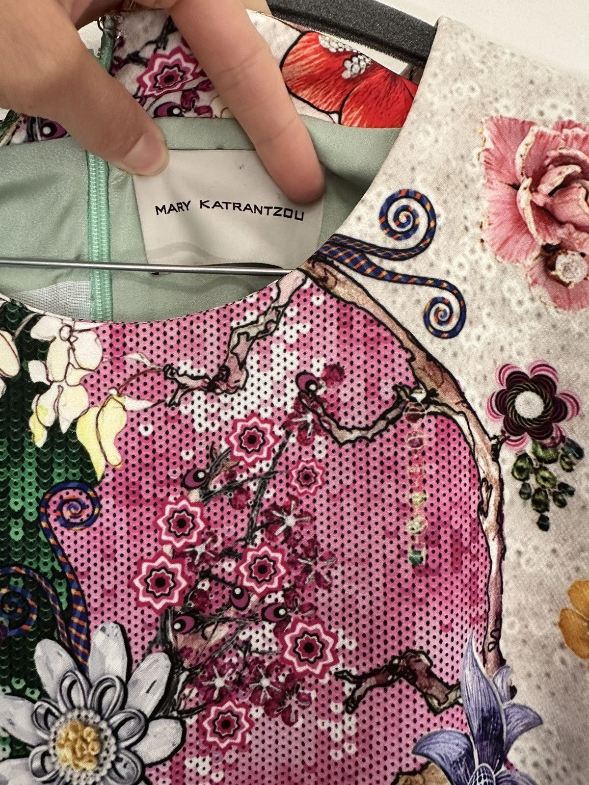 Mary Katrantzou Chantal Dress Patched Emerald custom made Size M / US 6-8 / IT 42-44 - 5 Thumbnail