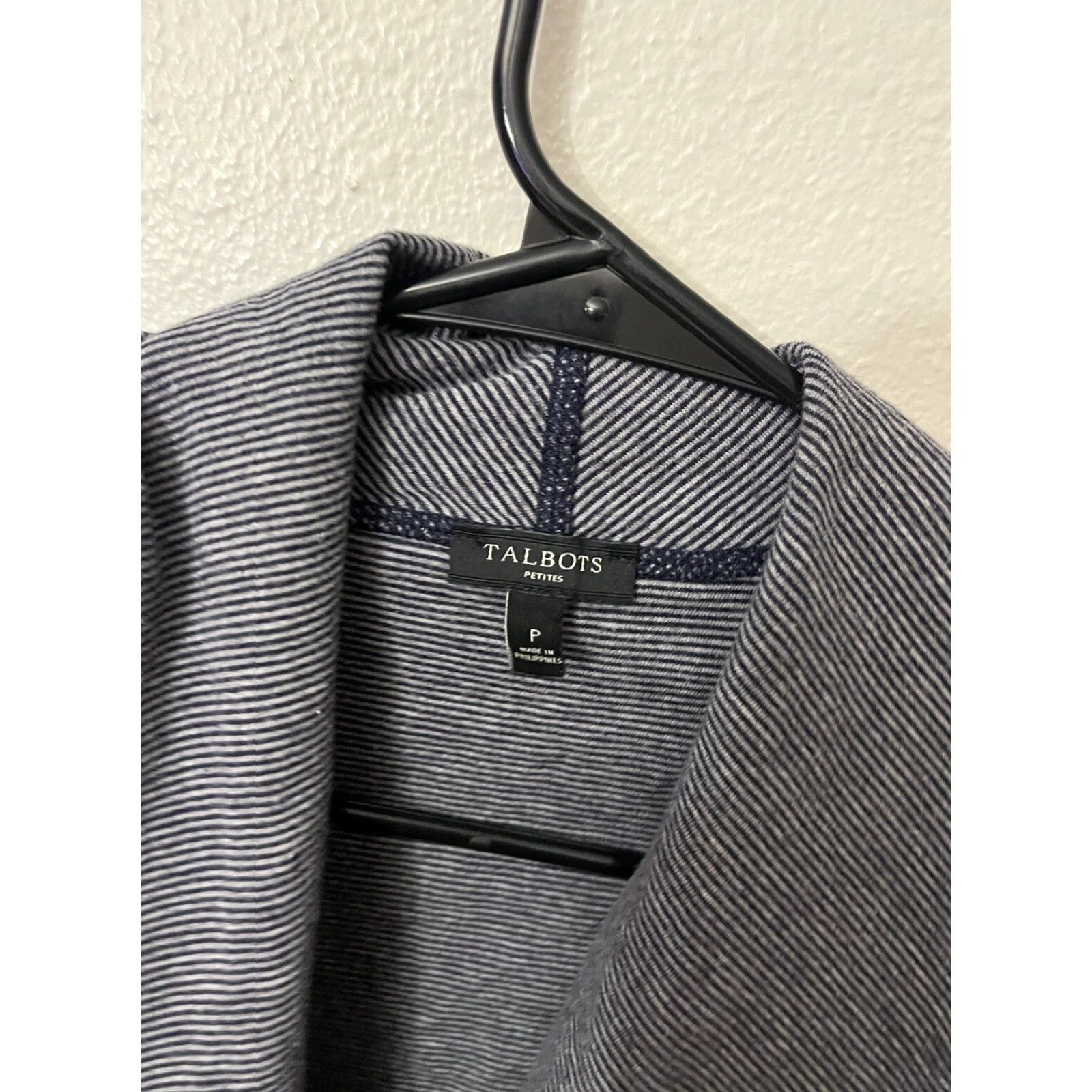 Talbots Talbots Cardigan Sweater Open Front Navy Cotton Blend PP Petite Women Size XXS / US 00 / IT 34 - 2 Thumbnail
