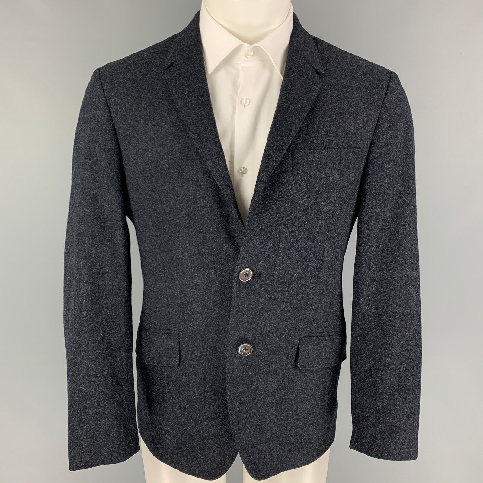 Paul Smith Size 40 Regular Navy Heather Wool Cashmere Sport Coat Size 40R - 1 Thumbnail