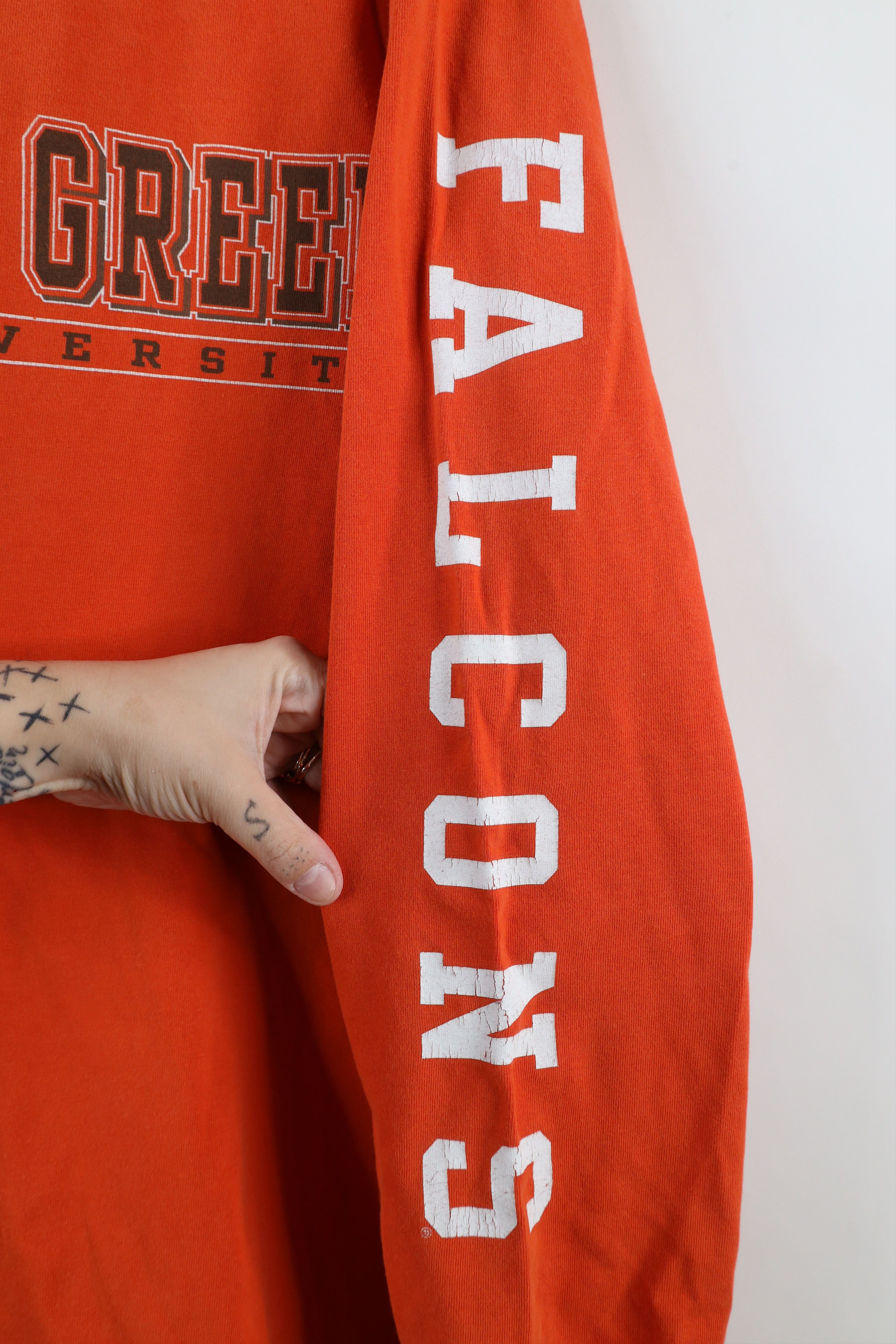 Vintage Vintage 90s Green State University Long Sleeve T-Shirt Size US S / EU 44-46 / 1 - 4 Thumbnail