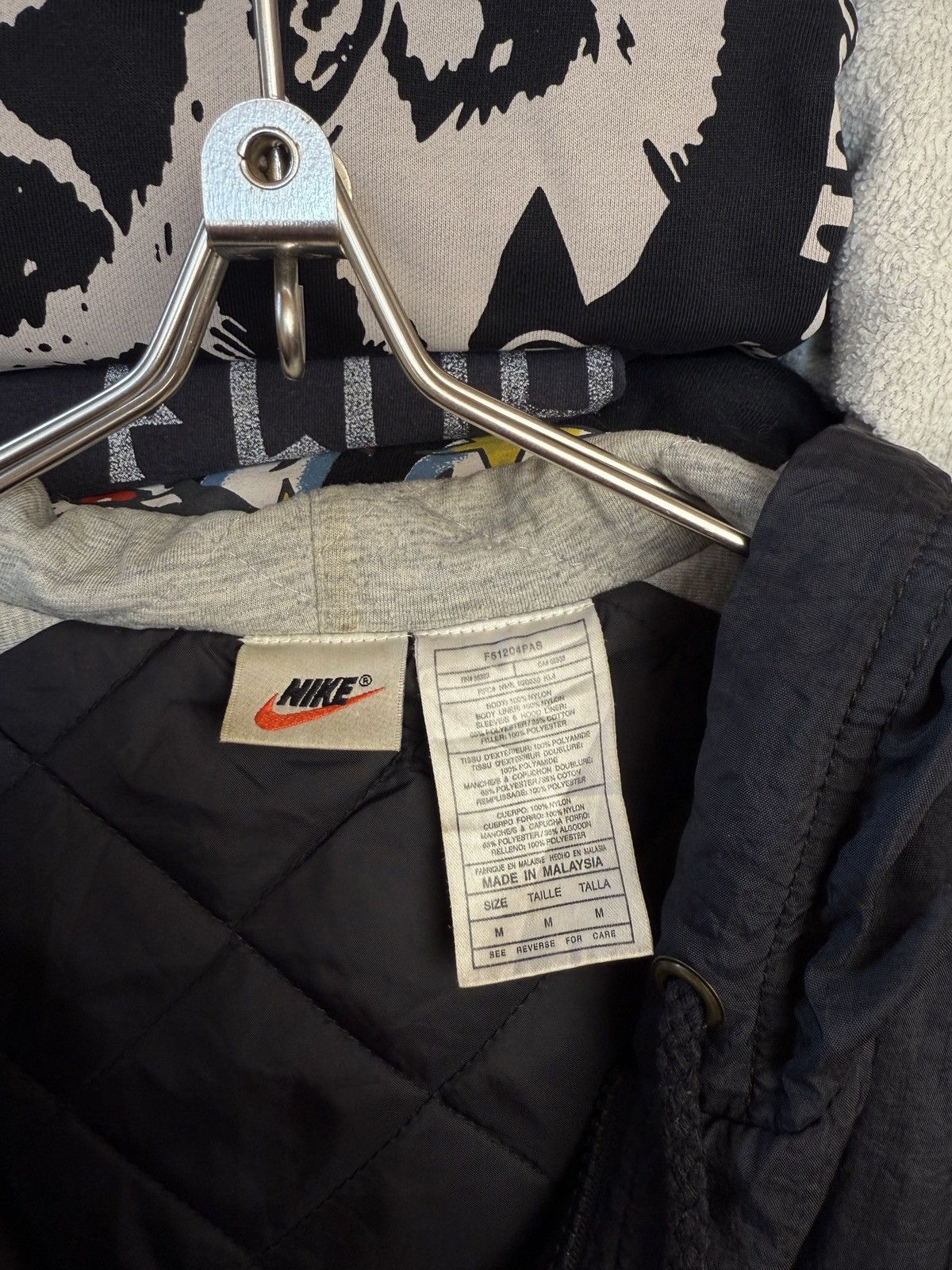 Nike × Vintage 90s Nike Vintage Nylon Track Jacket Big Swoosh Size US M / EU 48-50 / 2 - 9 Thumbnail