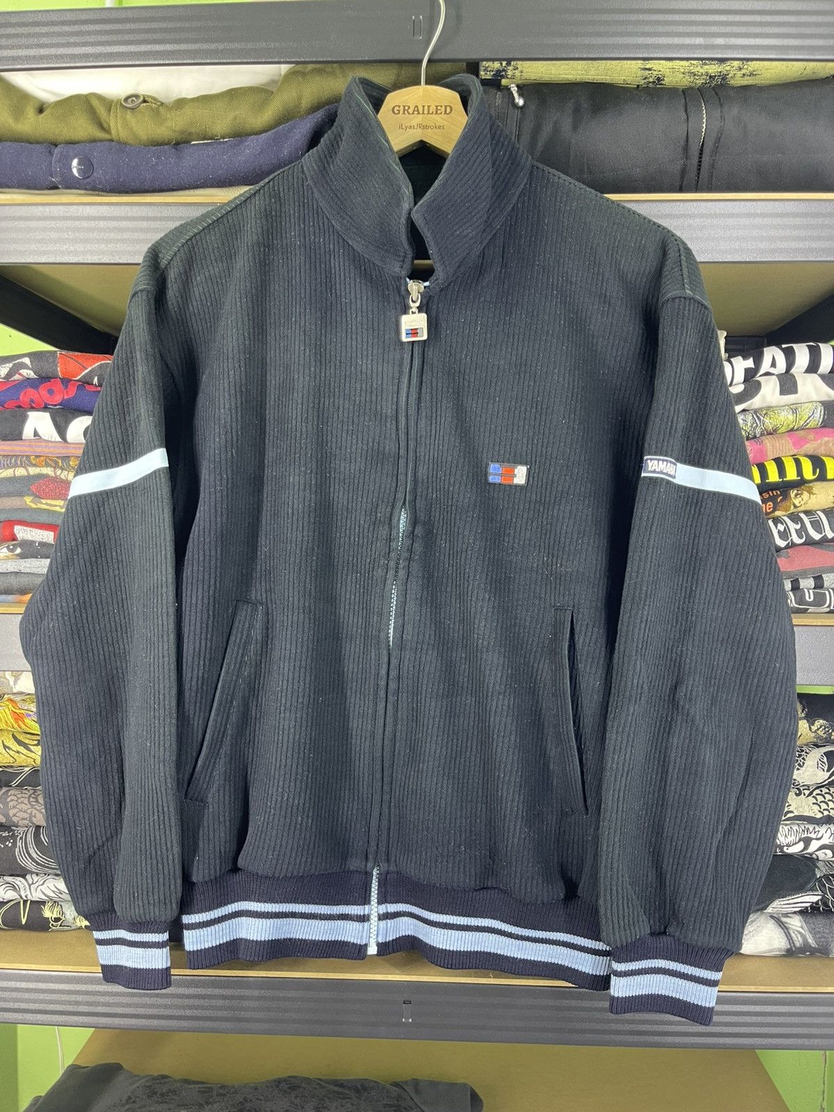 Yamaha Vintage 90's Yamaha Corduroy Full-Zip Sweatshirt Size US M / EU 48-50 / 2 - 1 Thumbnail