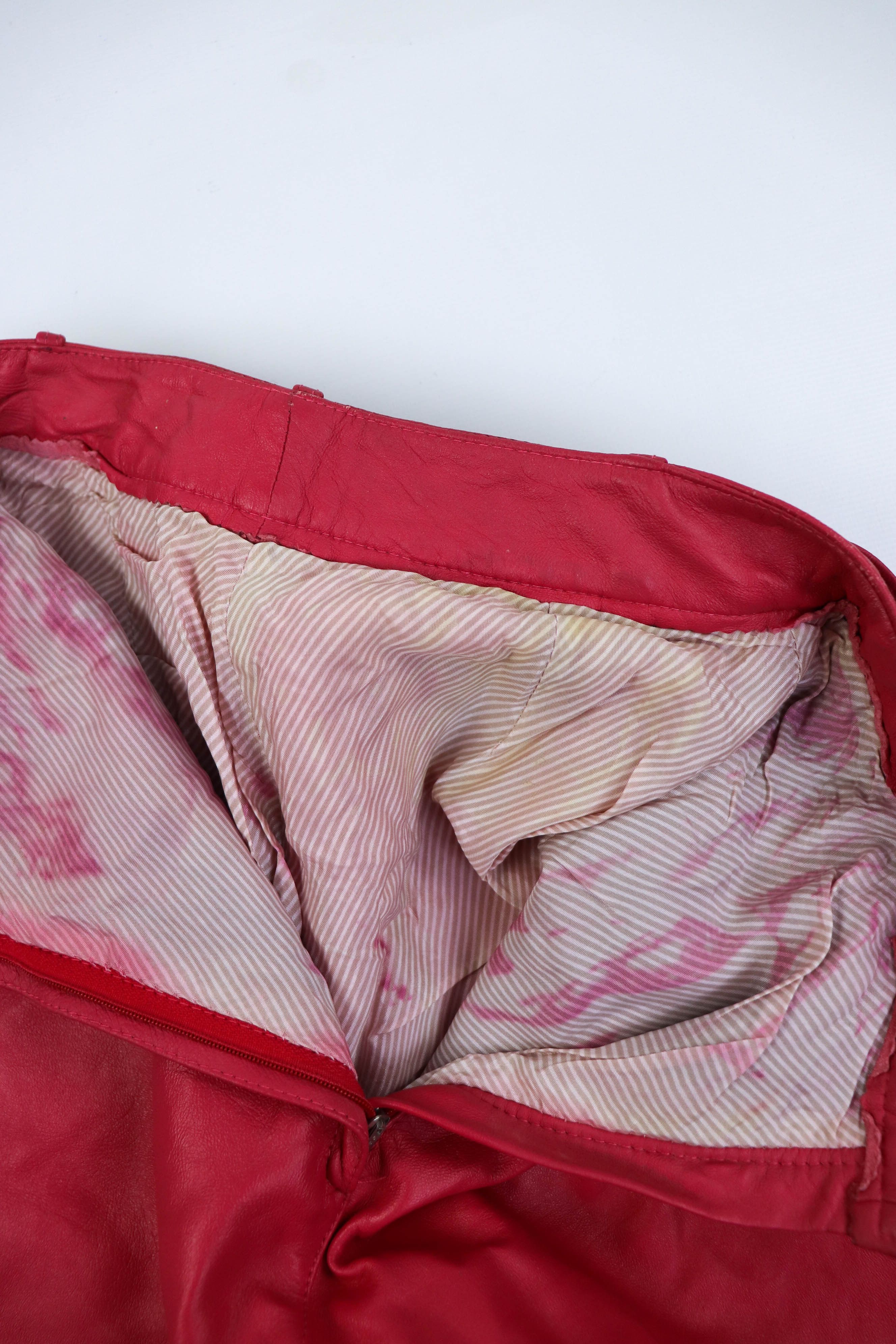Vintage 80-90s Vintage Pink Soft Leather 2in1 Transform Pants Size 28" / US 6 / IT 42 - 20 Thumbnail