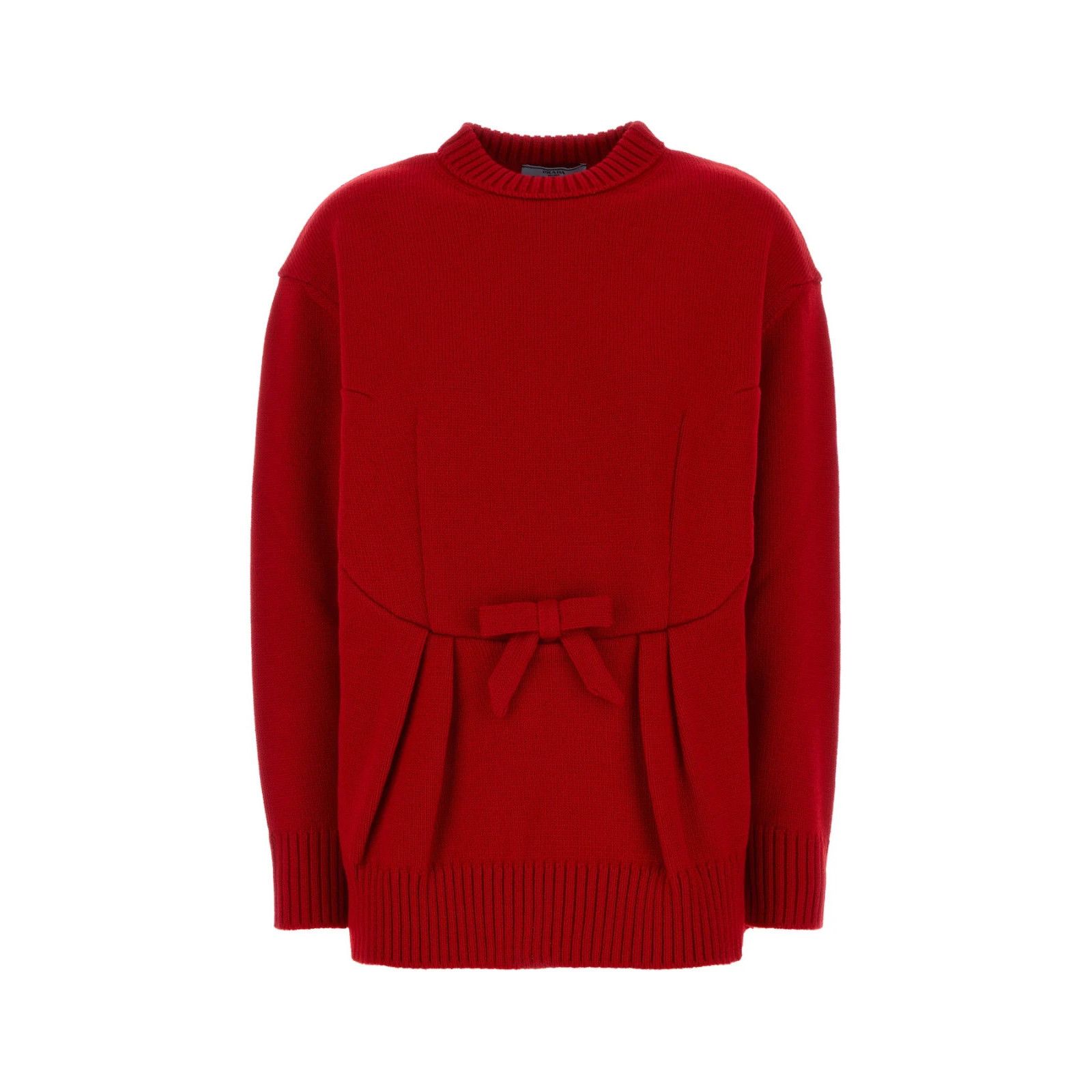 Prada PRADA Red Wool Oversize Sweater New & Authentic (Women's siz Size L / US 10 / IT 46 - 1 Thumbnail