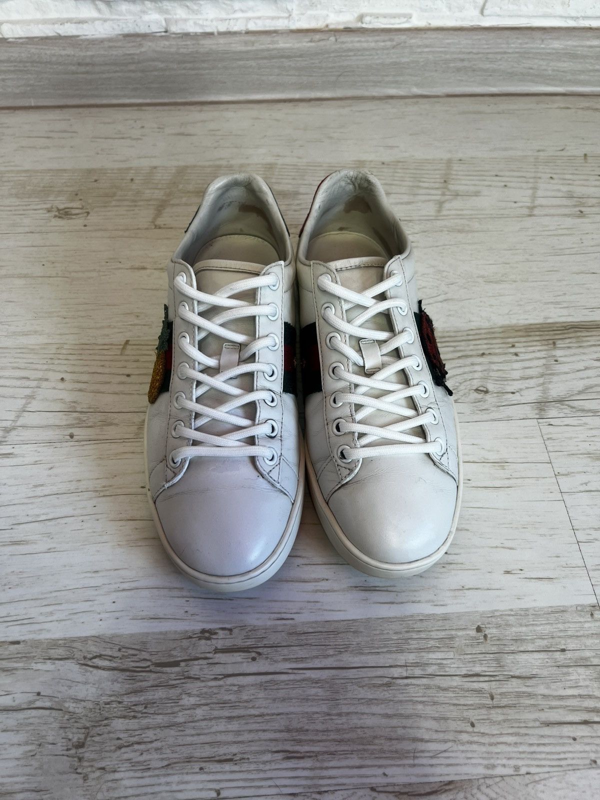 Gucci Gucci Ace Pineapple Ladybug Embroidered Leather Sneakers Size US 6.5 / IT 36.5 - 4 Thumbnail