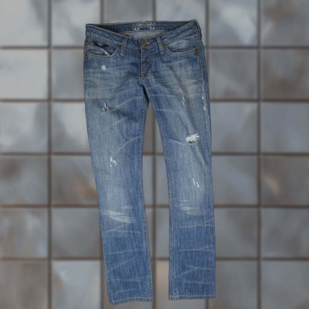 Miss Me Robins Jeans Women 27 Blue Slim Low Rise Denim Rock & Roll Made in USA Jeans 27x32 Size 27" / US 4 / IT 40 - 1 Thumbnail