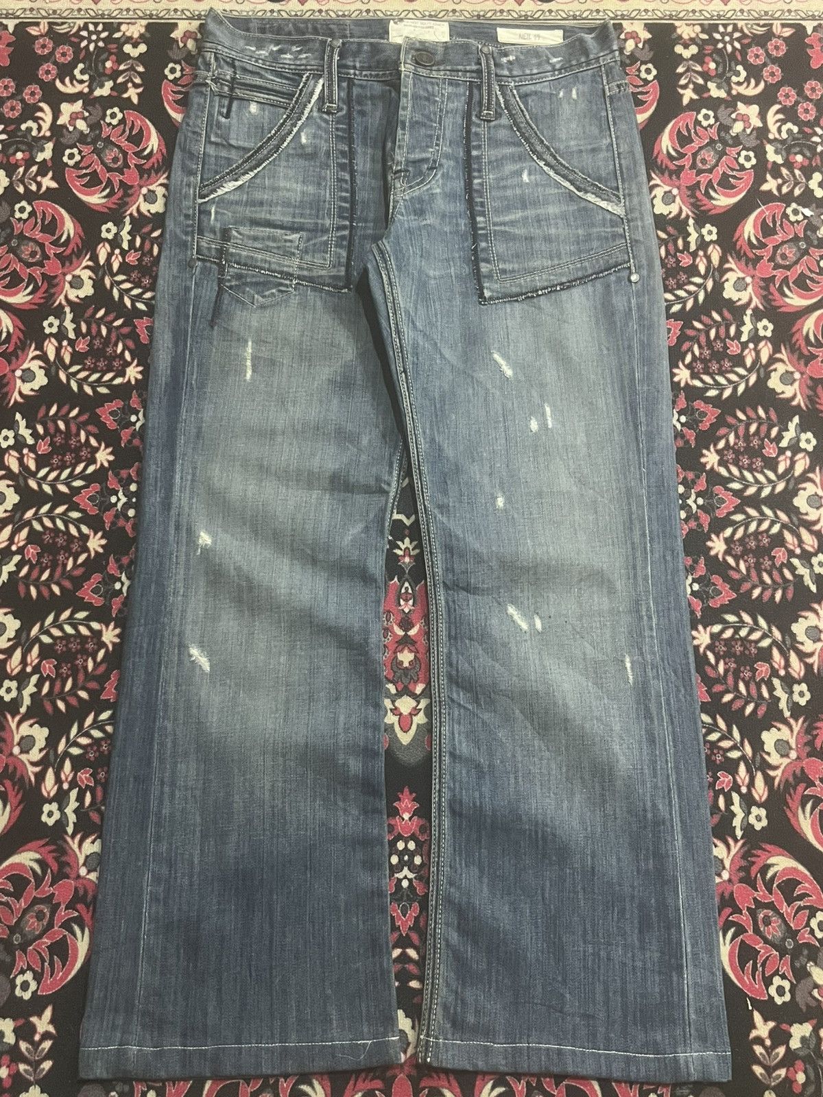 Jimmy Taverniti Jimmy Taverniti Bushpants Style Buttonfly Fringe Flare Jeans Size US 30 / EU 46 - 1 Thumbnail