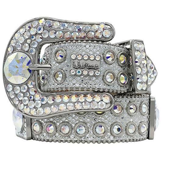 B.B. Simon BB Simon Confidence SILVER AB Belt Size 34 - 1 Thumbnail