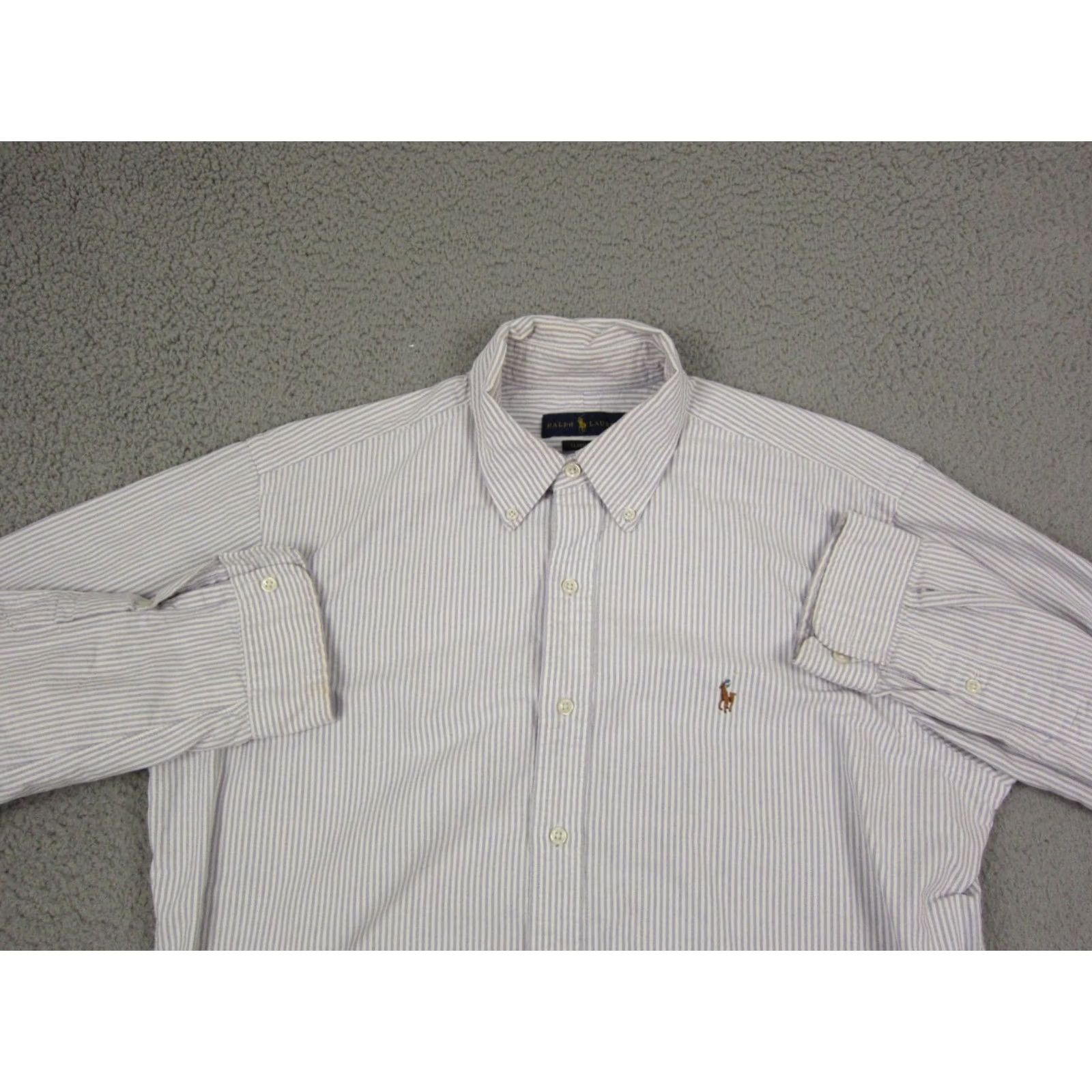 Ralph Lauren Ralph Lauren Shirt Mens Large Purple Striped Cotton Button Down Size US L / EU 52-54 / 3 - 2 Thumbnail