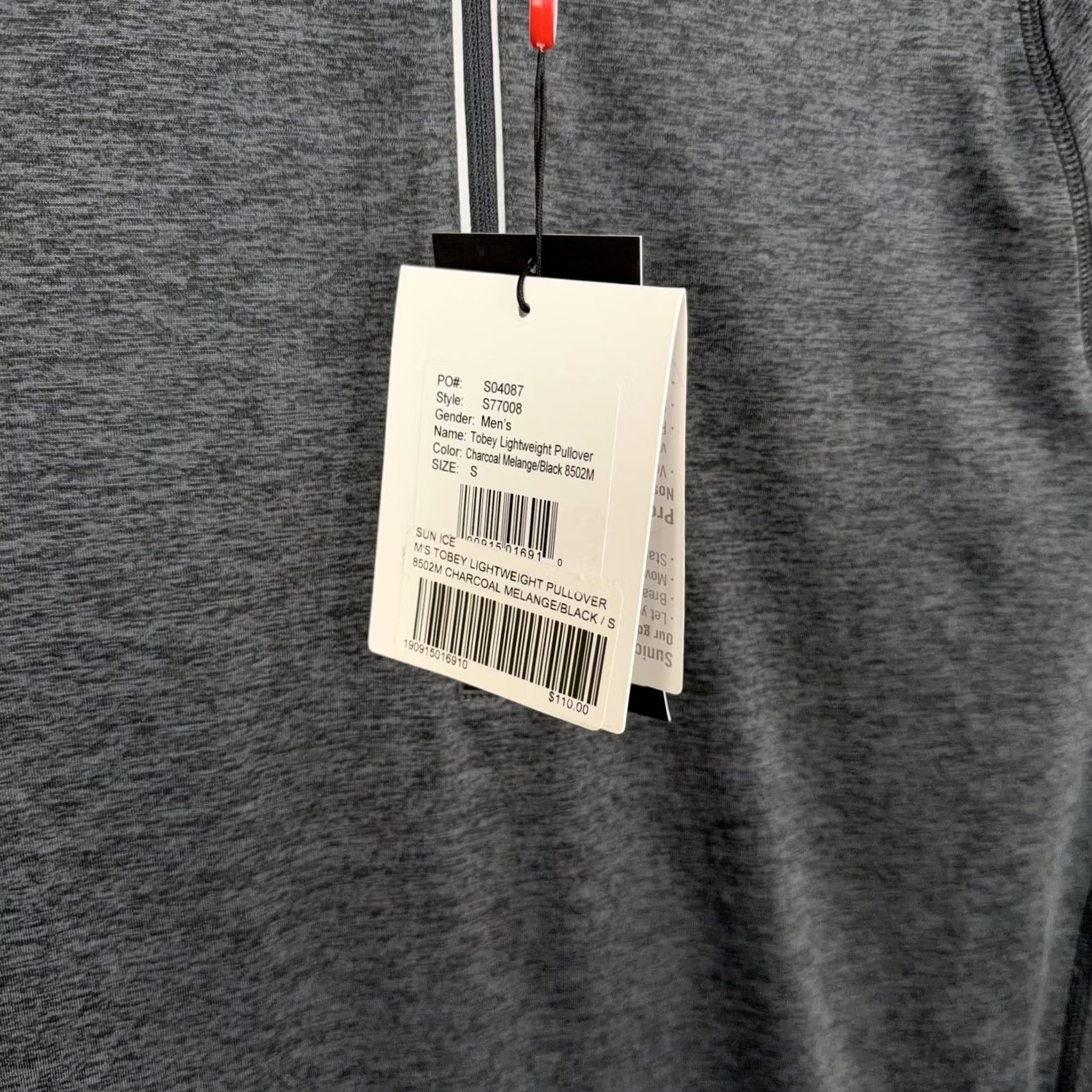 Obey Sunice Pullover Mens Small Charcoal Tobey Lightweight Coollite Golf Layering NWT - Vertical Stripe Size US S / EU 44-46 / 1 - 7 Thumbnail