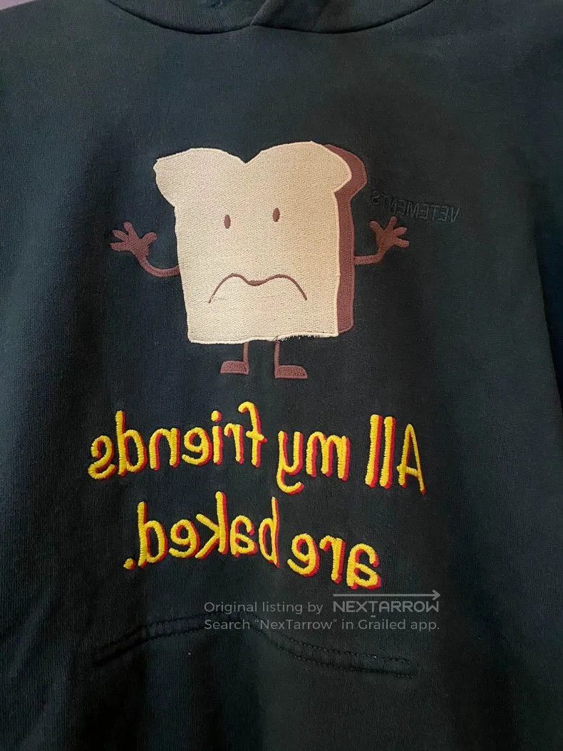 Vetements Vetements Green Graphic Hoodie with Bread Print. Size US M / EU 48-50 / 2 - 2 Thumbnail