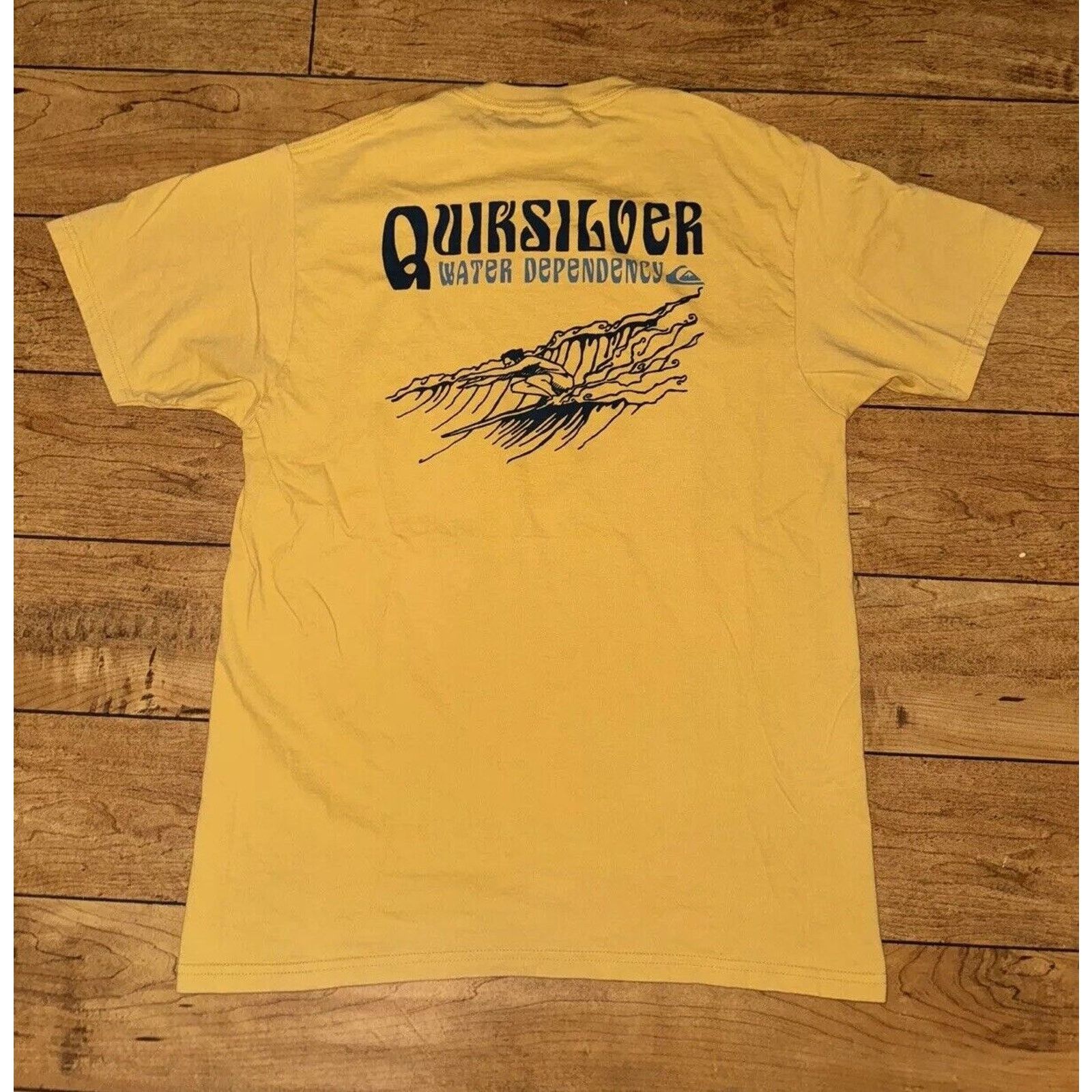 Quiksilver × Vintage Quicksilver Water Dependency T-Shirt Yellow Medium 18x25.5 Size US M / EU 48-50 / 2 - 1 Thumbnail