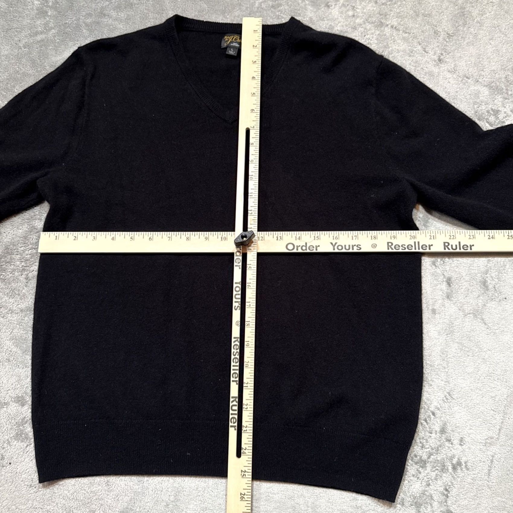 J.Crew J.CREW Mens Large Black Cashmere Knit V-Neck Pullover Sweater Size US L / EU 52-54 / 3 - 4 Thumbnail